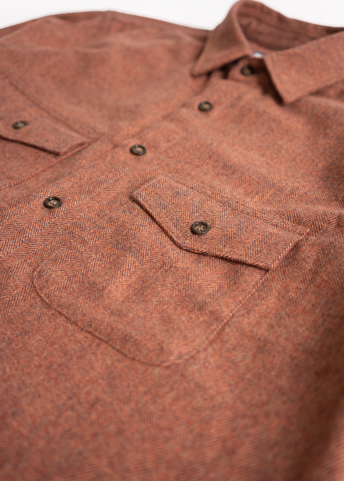 Cascadia Flannel - Copper Herringbone