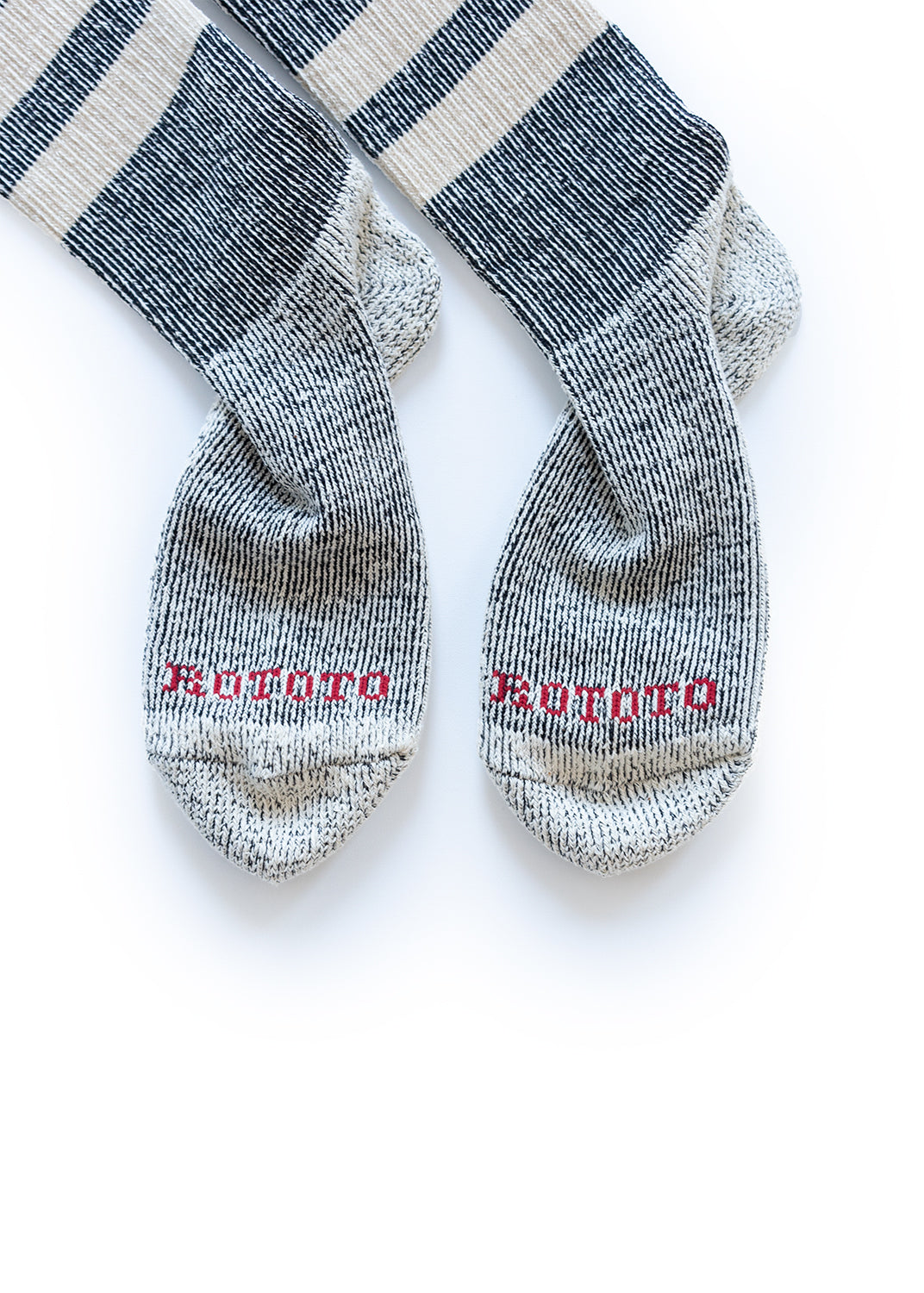 Pile Stripe Marl Socks - Black/Beige