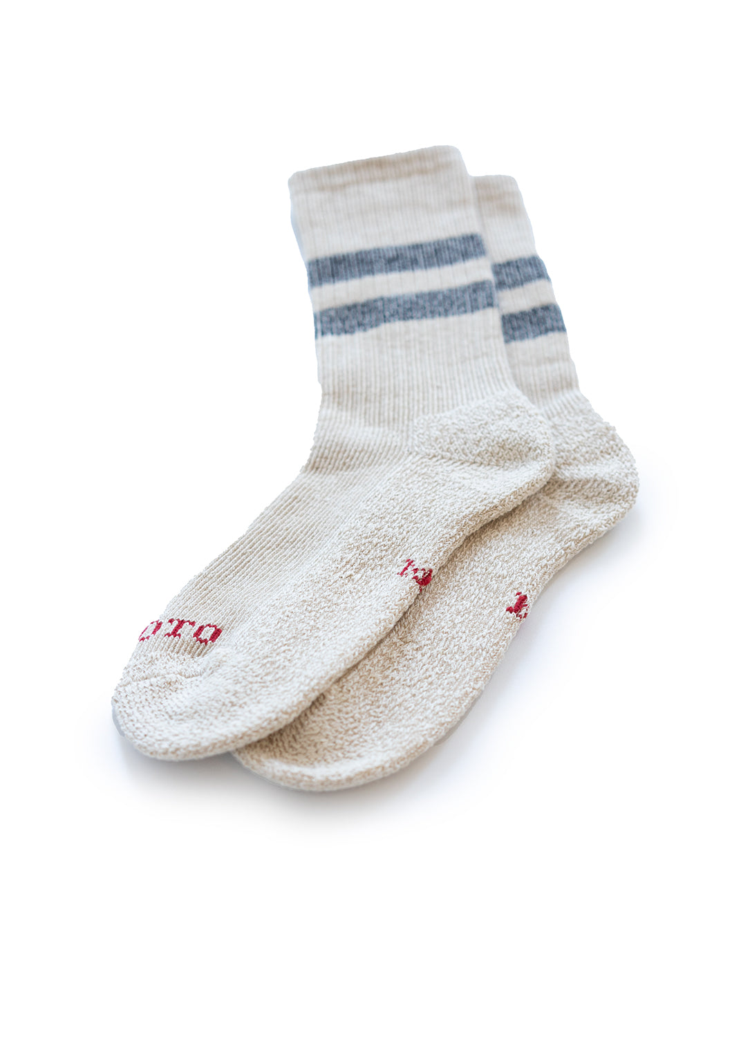 Pile Stripe Marl Socks - Beige/Black