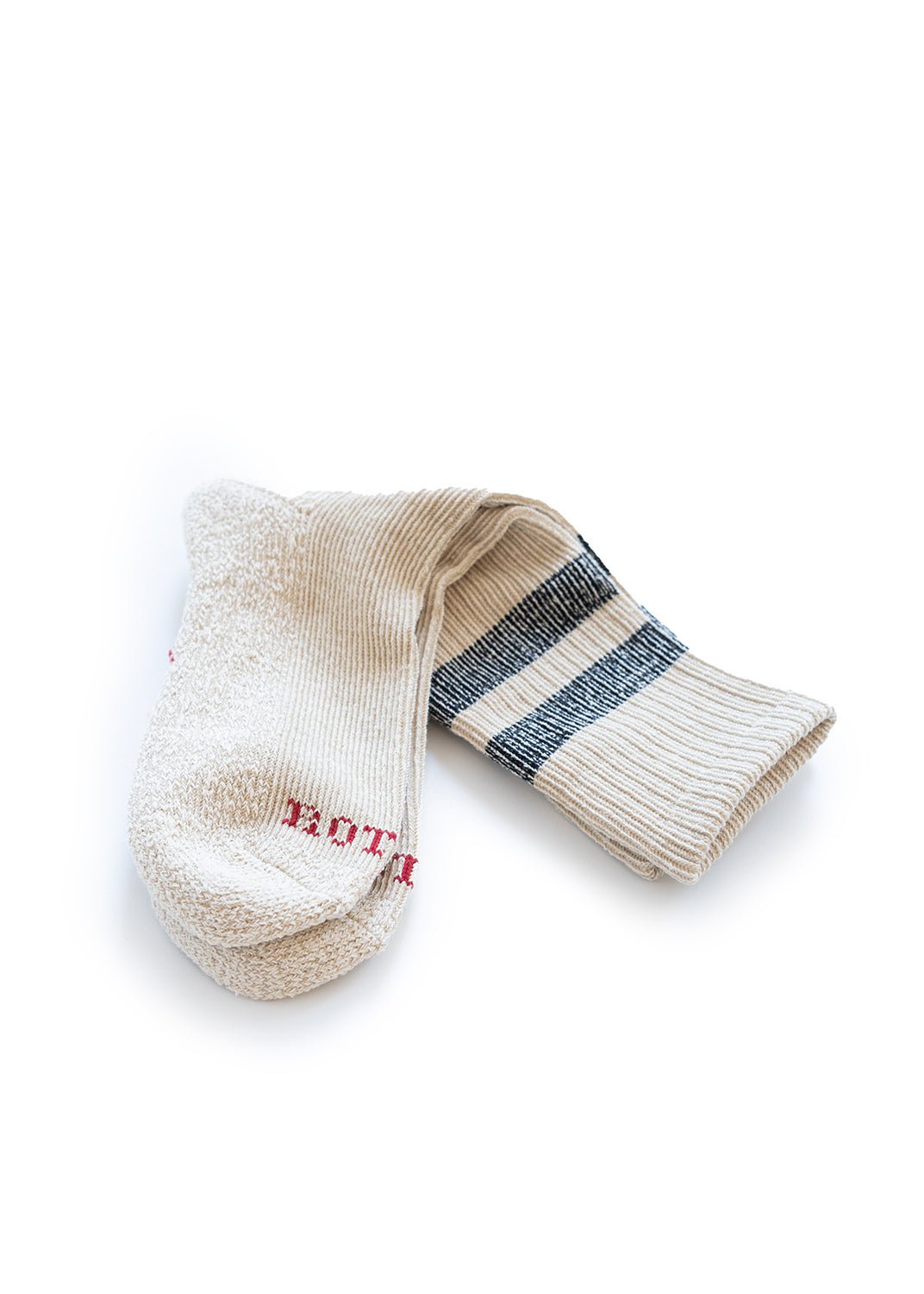 Pile Stripe Marl Socks - Beige/Black