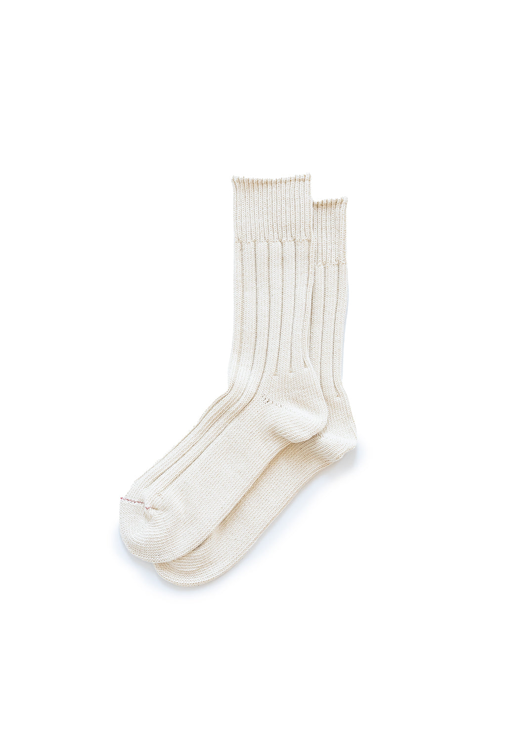 Organic Cotton Wide Rib Socks - Ecru