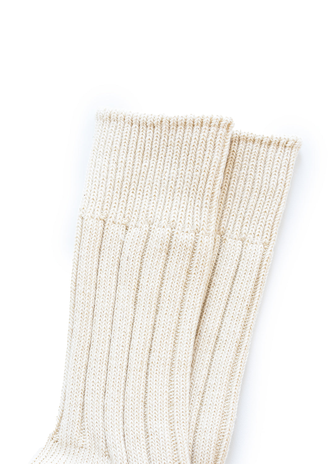 Organic Cotton Wide Rib Socks - Ecru