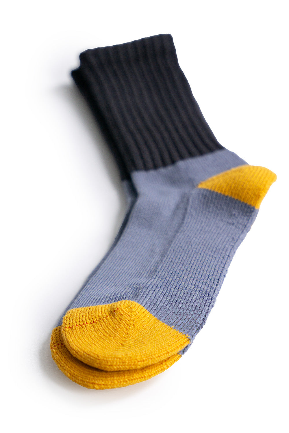 Multi Loose Pile Socks - Charcoal/Sky/Yellow