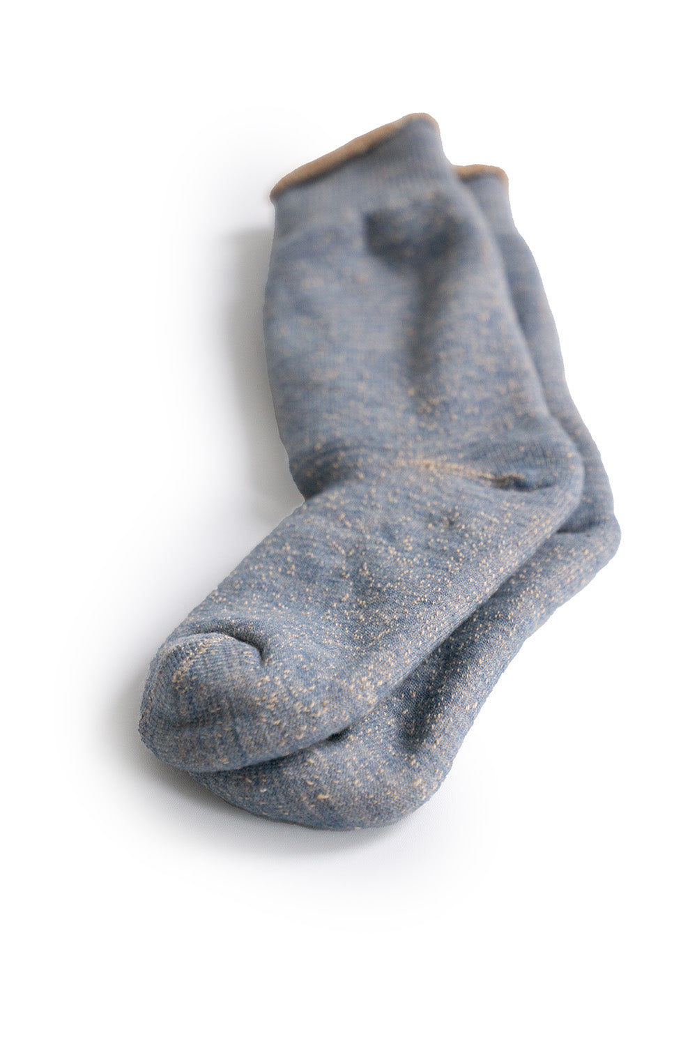 Double Face Crew Socks  - Merino Wool + Organic Cotton - Sky
