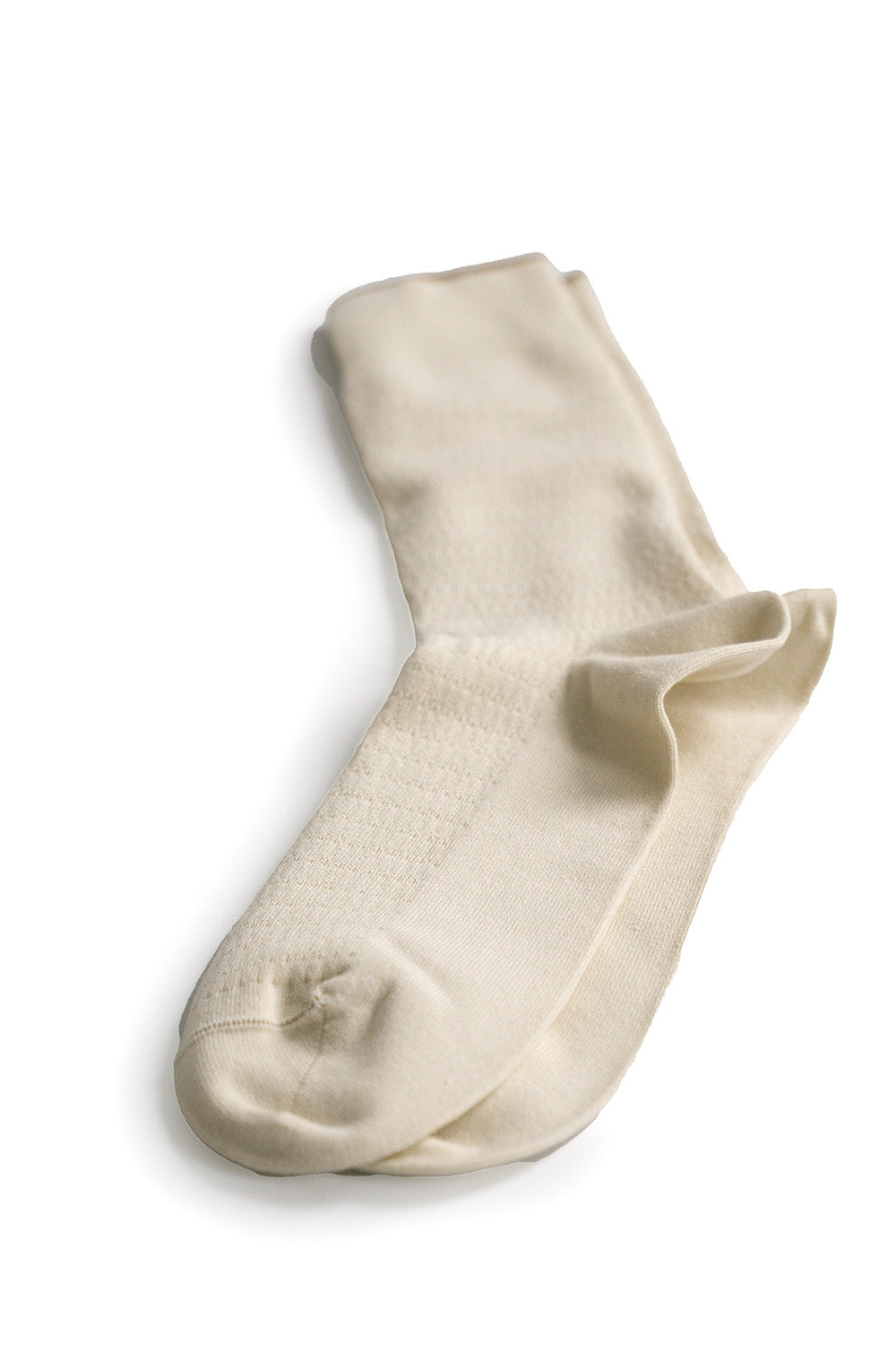 Cotton Thermal Crew Socks - Ecru