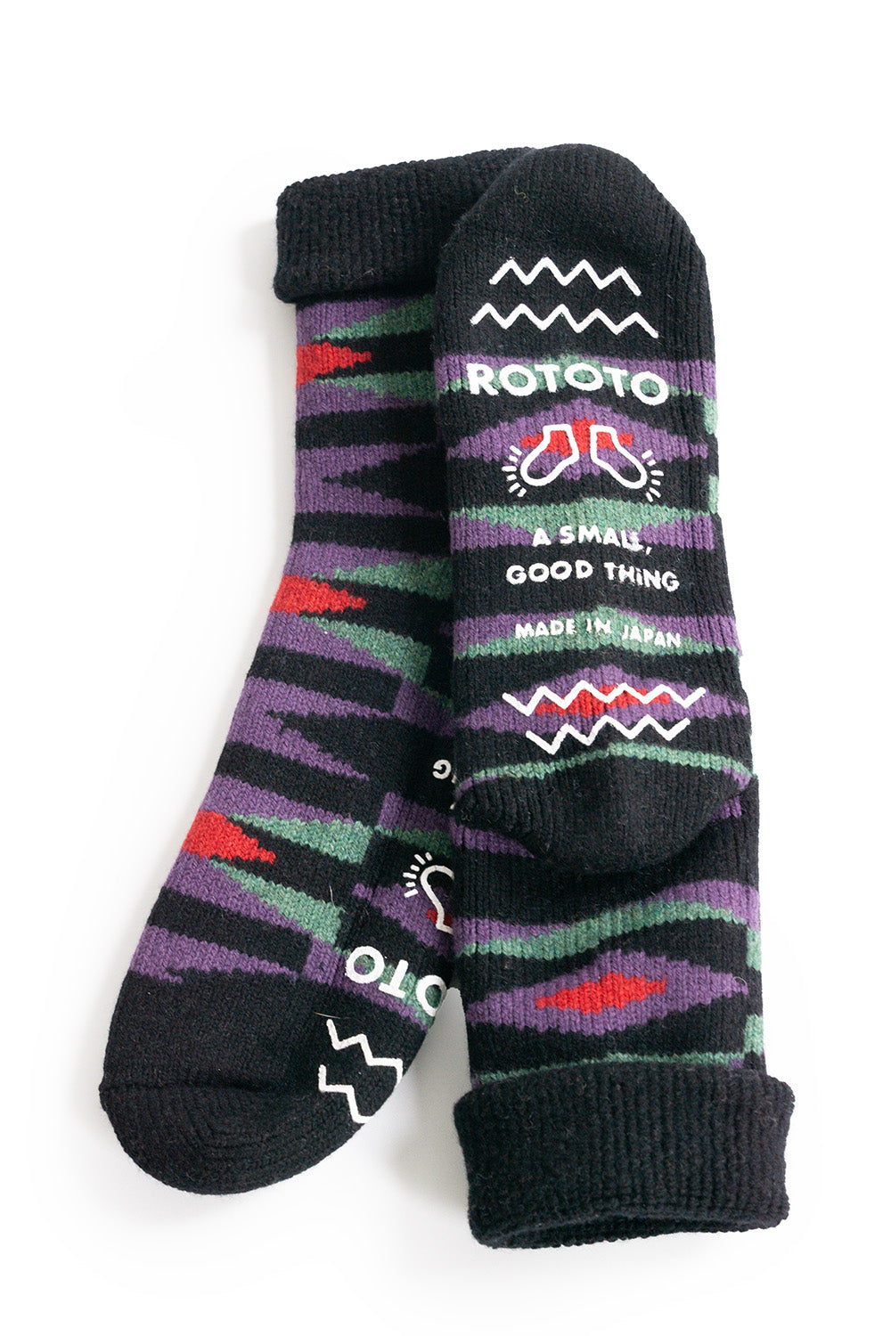 Merino Lambs Wool Comfy Room Socks - Mosaic - Black