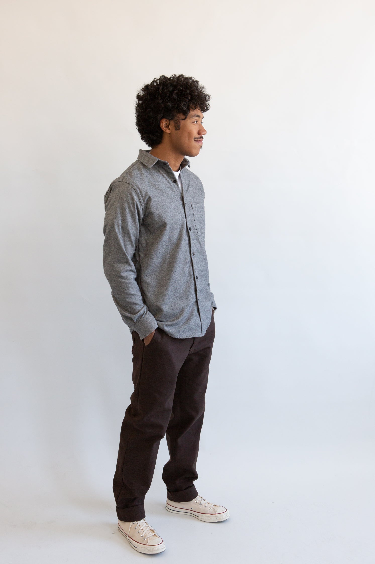 Weathervane Flannel – Black Melange