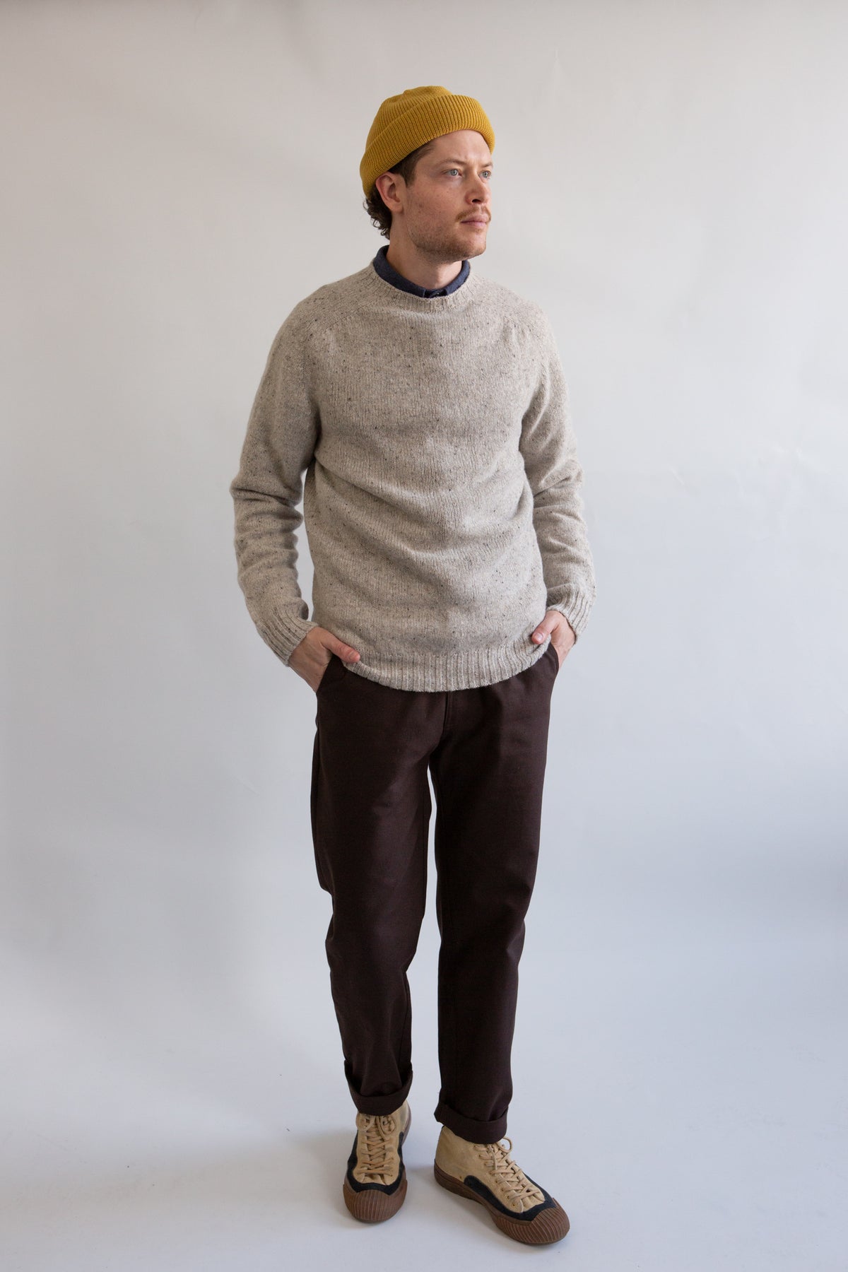Tweed Wool Sweater - Oat