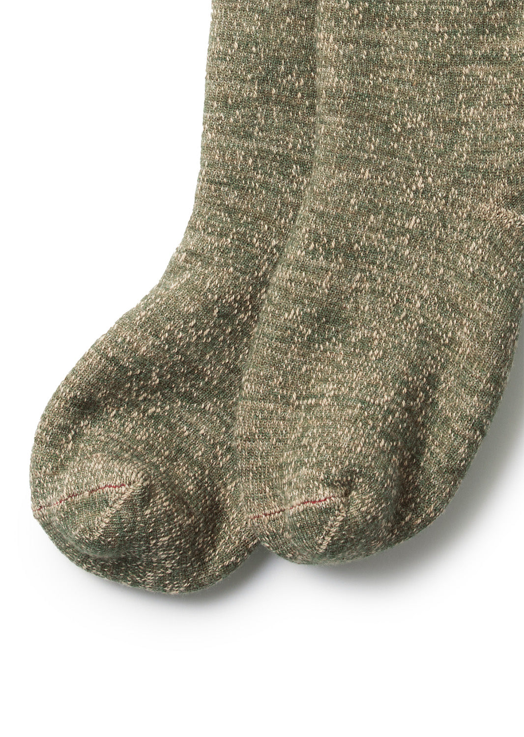 Double Face Crew Socks  - Merino Wool + Organic Cotton - Olive