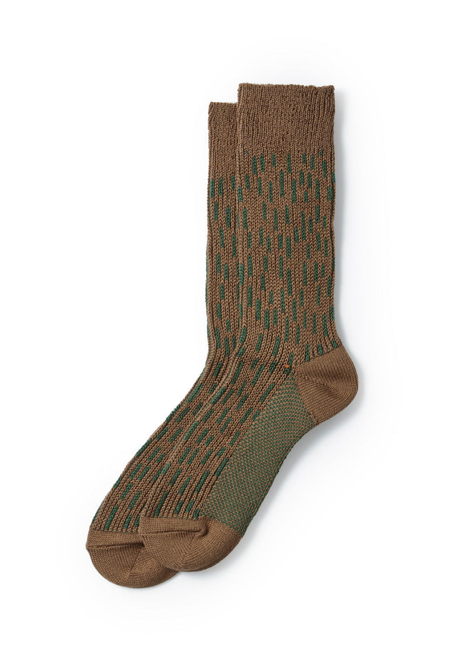 Rain Drop Crew Socks - Olive Drab / Green