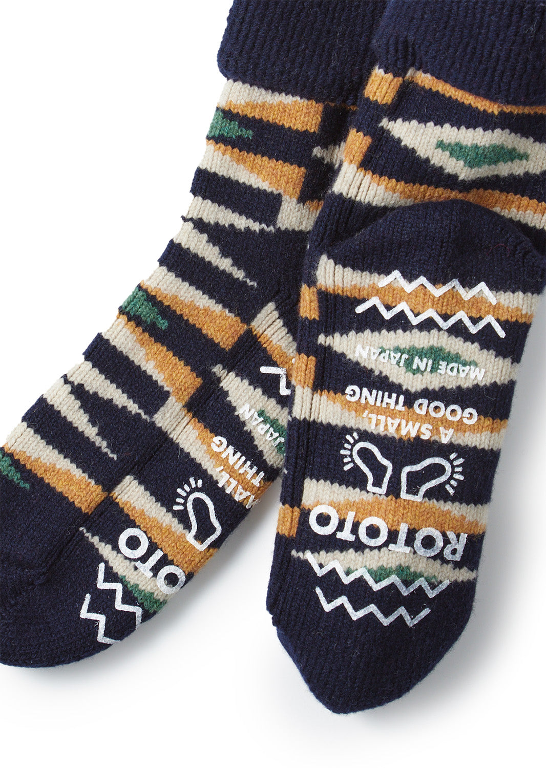 Merino Lambs Wool Comfy Room Socks - Mosaic - Navy