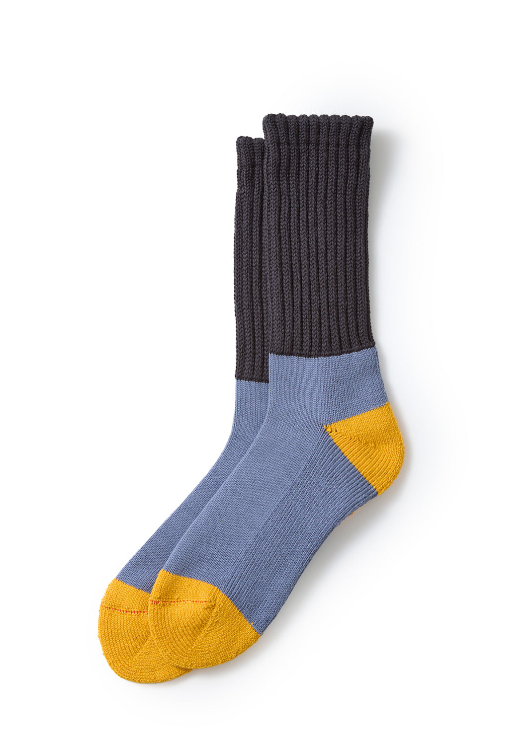Multi Loose Pile Socks - Charcoal/Sky/Yellow