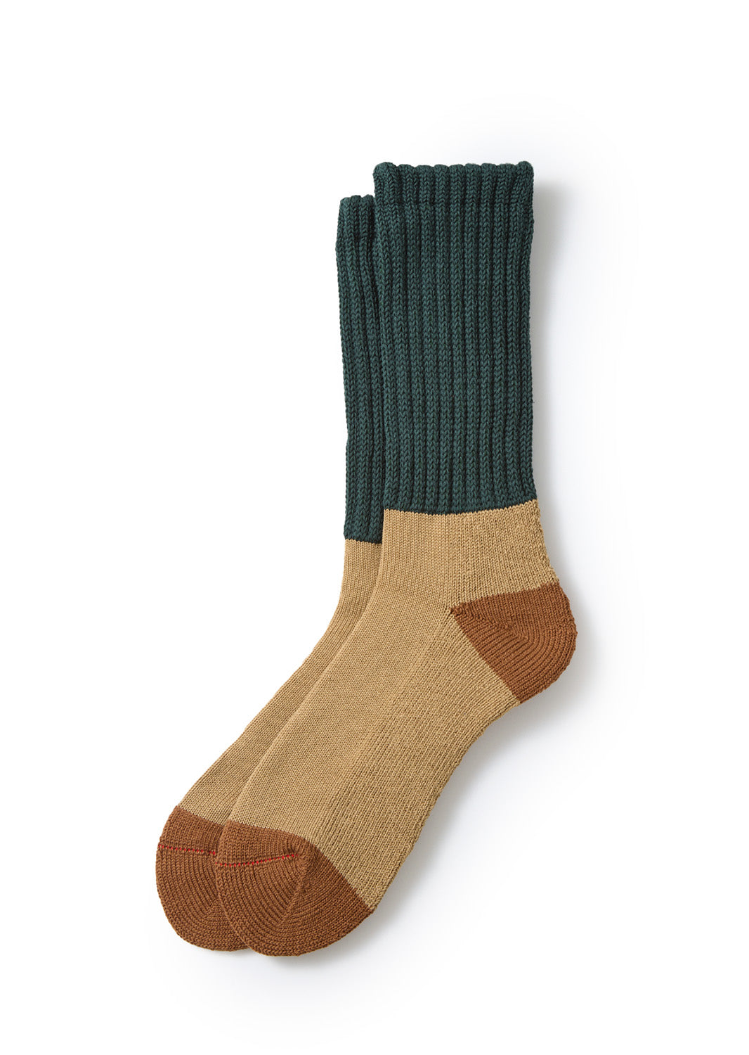 Multi Loose Pile Socks - Forest/Khaki/Tan