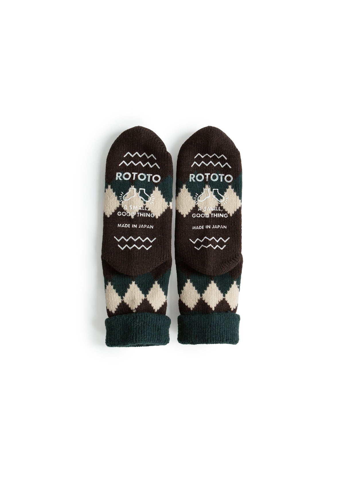 Comfy Room Socks "Diamond" - Forest/Brown