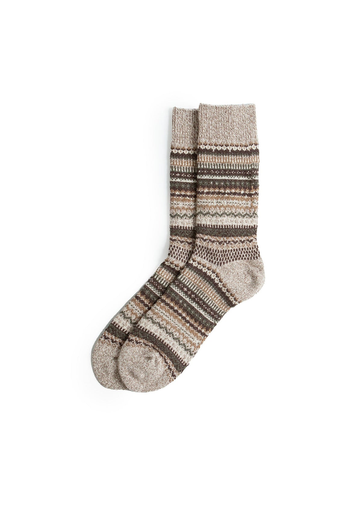 Nordic Pattern Socks - Brown