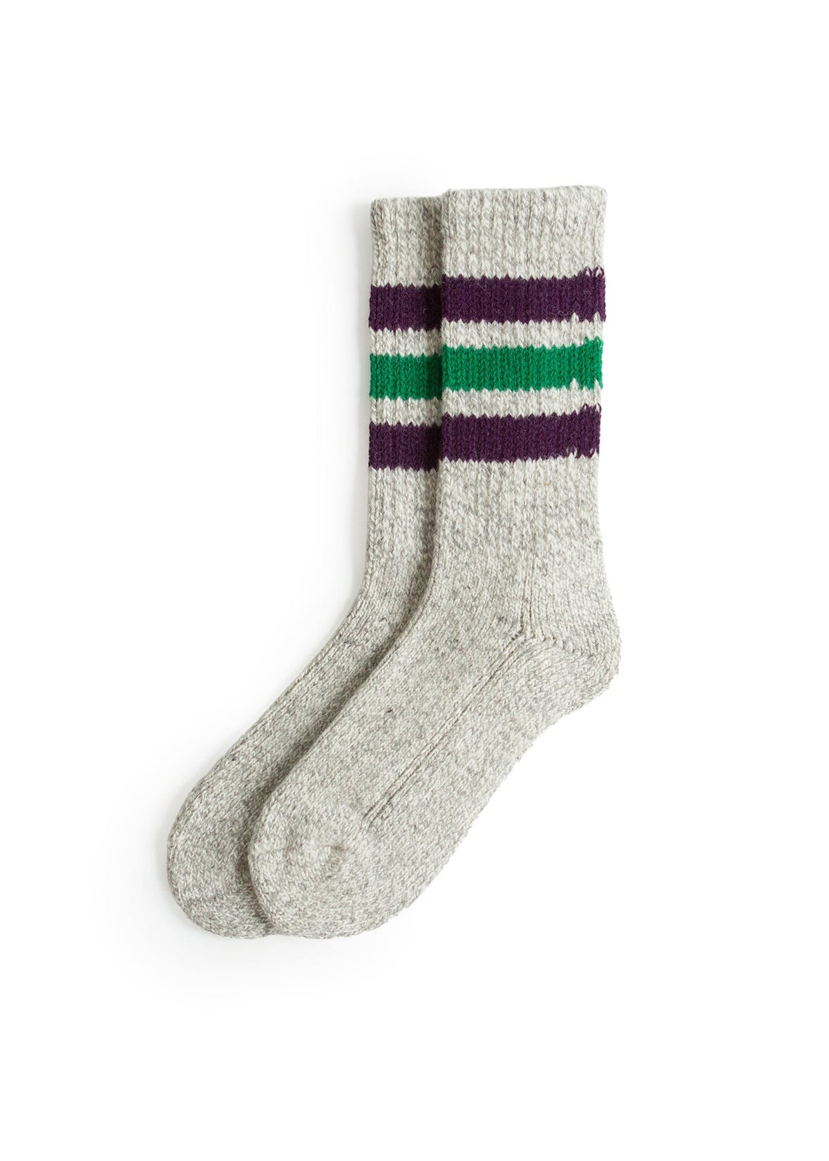 Old School Work Boot Socks - Purple/Green