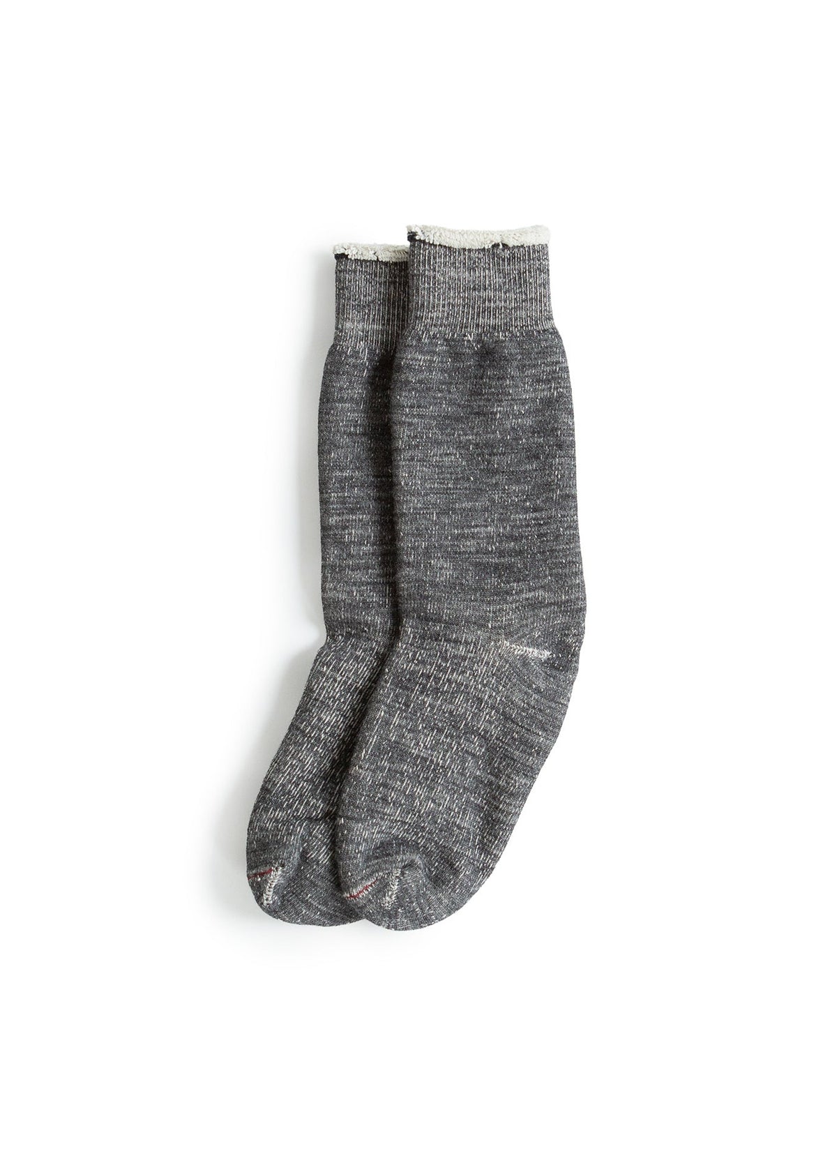 Double Face Crew Socks - Merino Wool + Organic Cotton - Charcoal