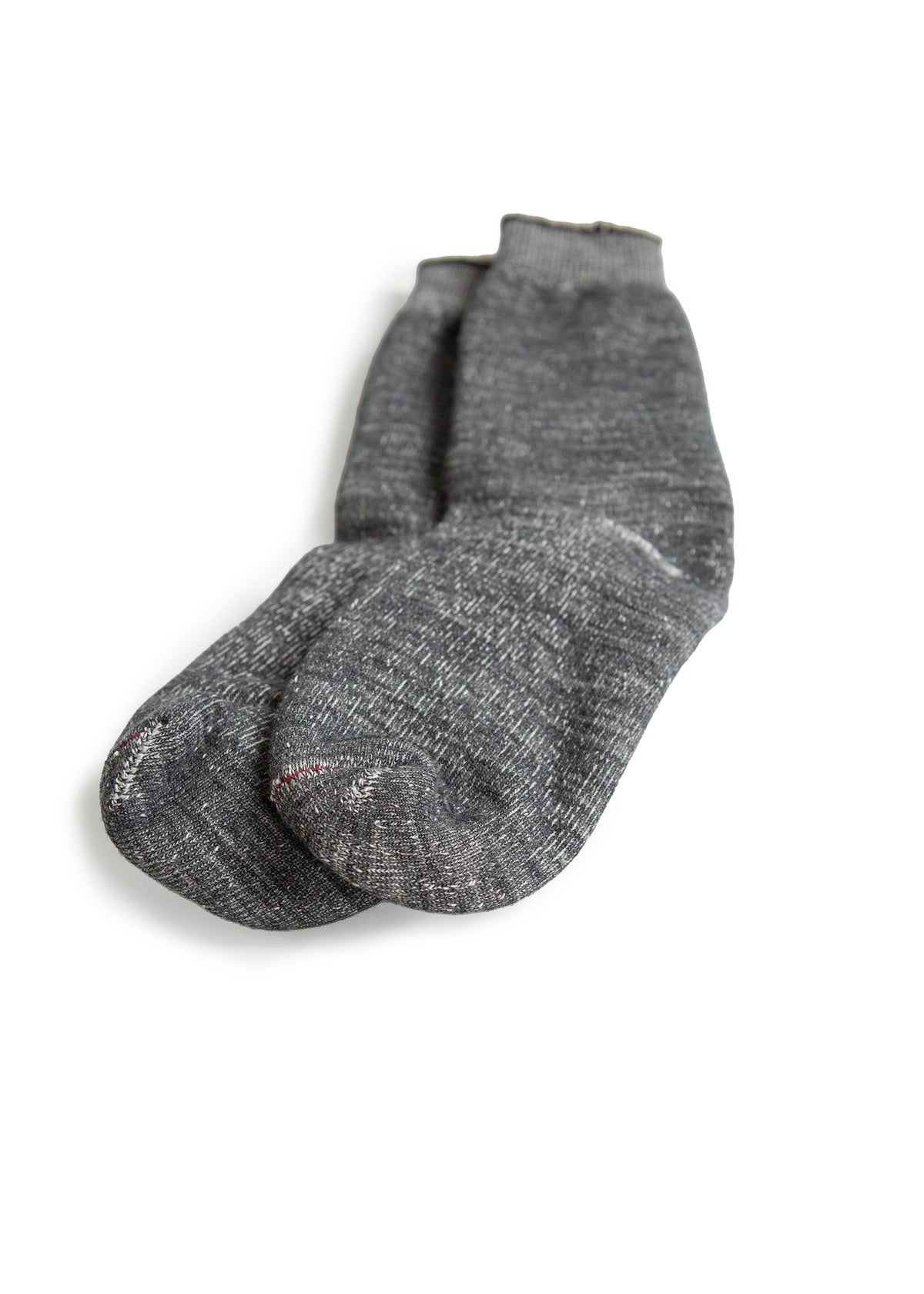 Double Face Crew Socks - Merino Wool + Organic Cotton - Charcoal