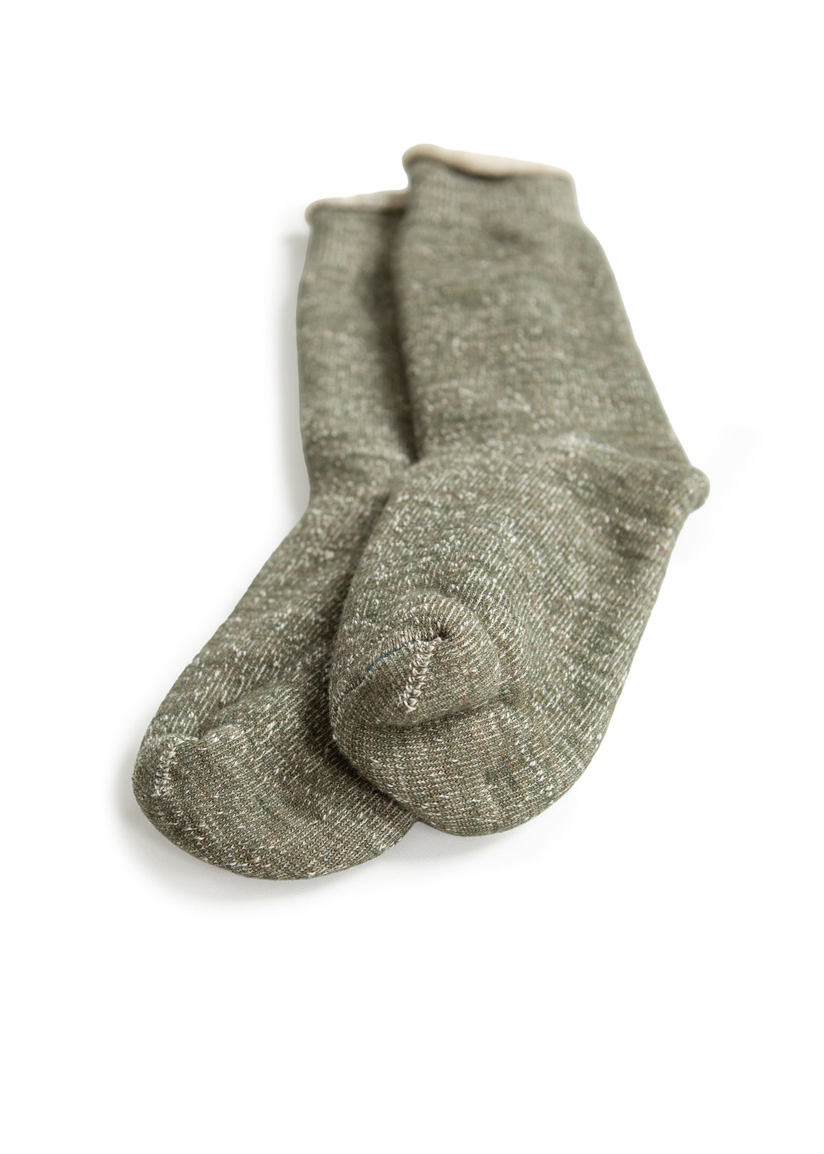 Double Face Crew Socks - Merino Wool + Organic Cotton - Army Green