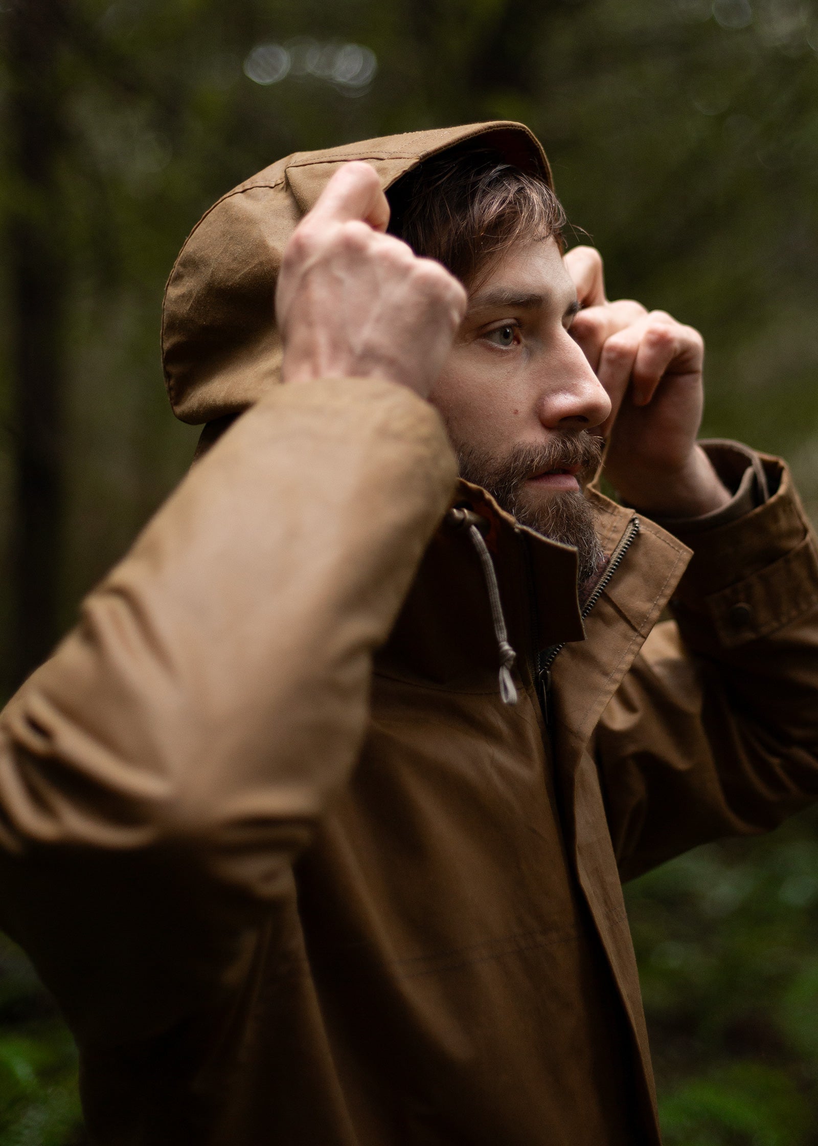 Filson x Freeman Wool Lined Raincoat - Tan/Amber Spruce