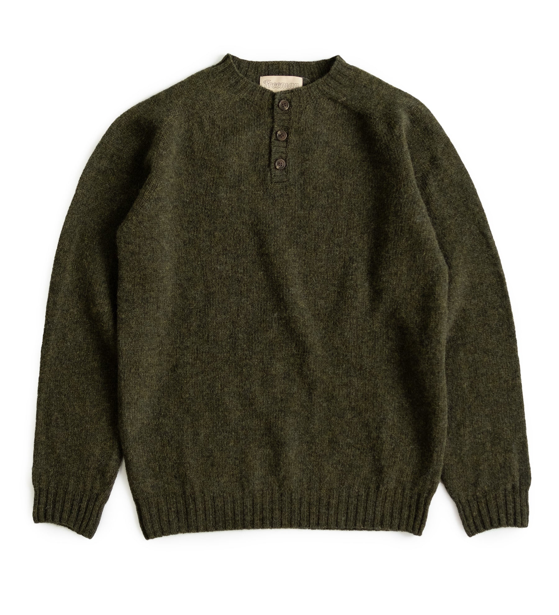 Wool Henley Sweater - Pine