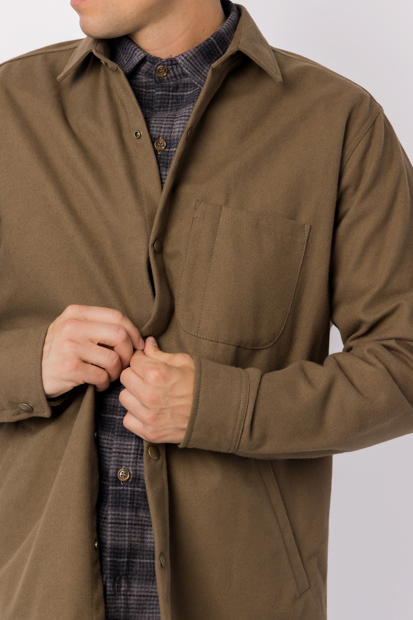 Heartwood Overshirt - Khaki Flannel