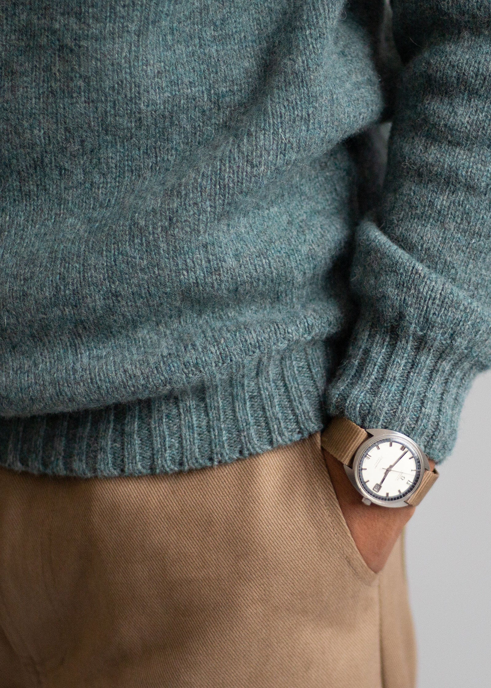 Wool Henley Sweater - Denim