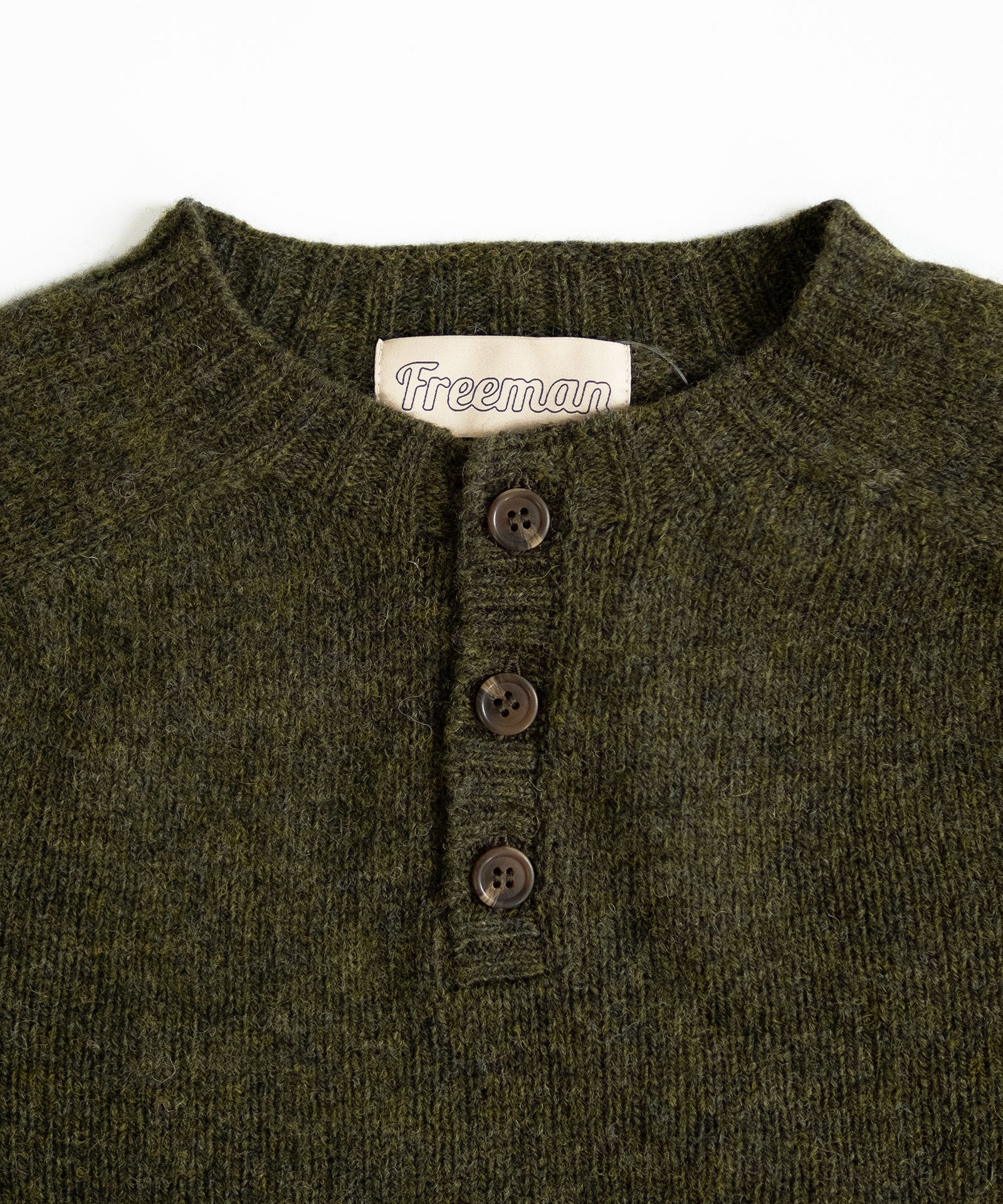 Wool Henley Sweater - Pine