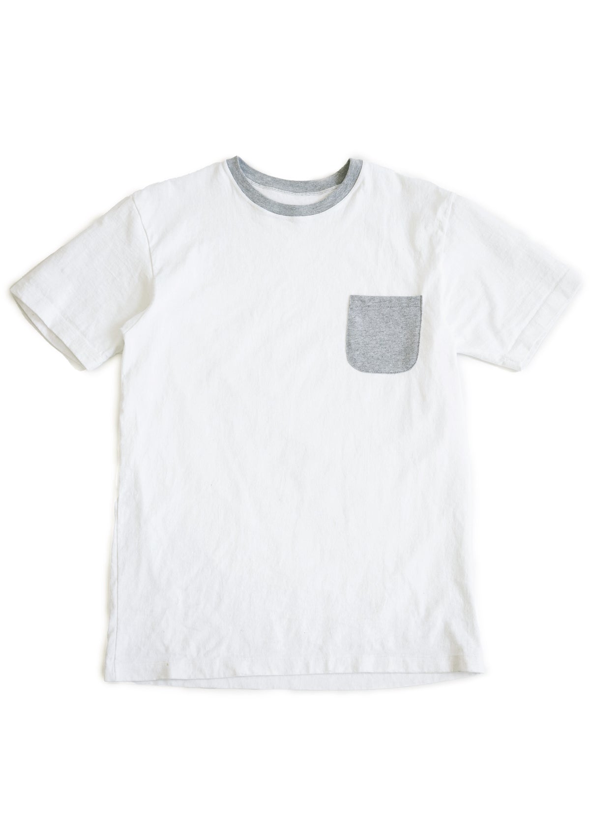 Essential Pocket Tee - White and Grey