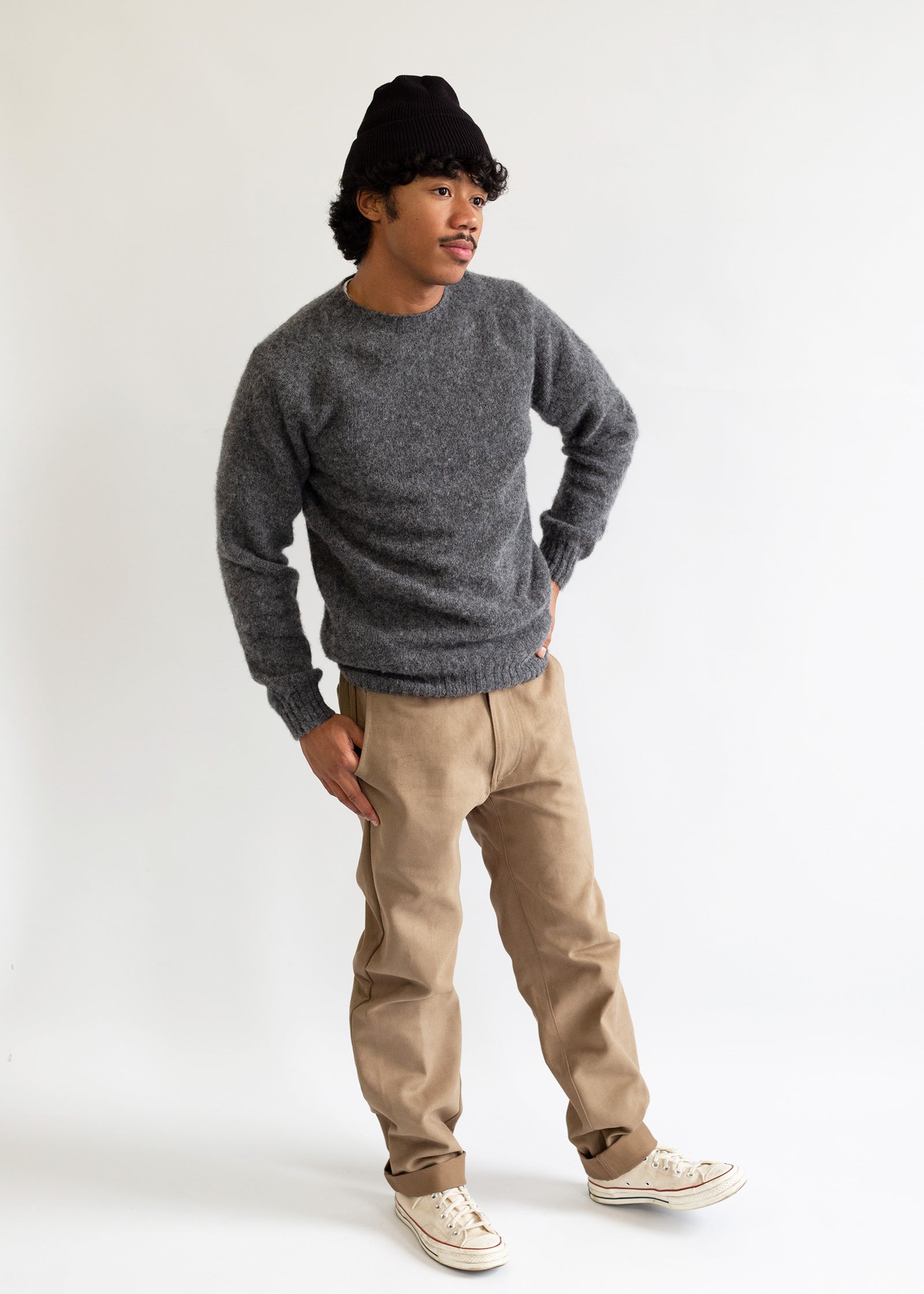Shaggy Wool Sweater - Basalt