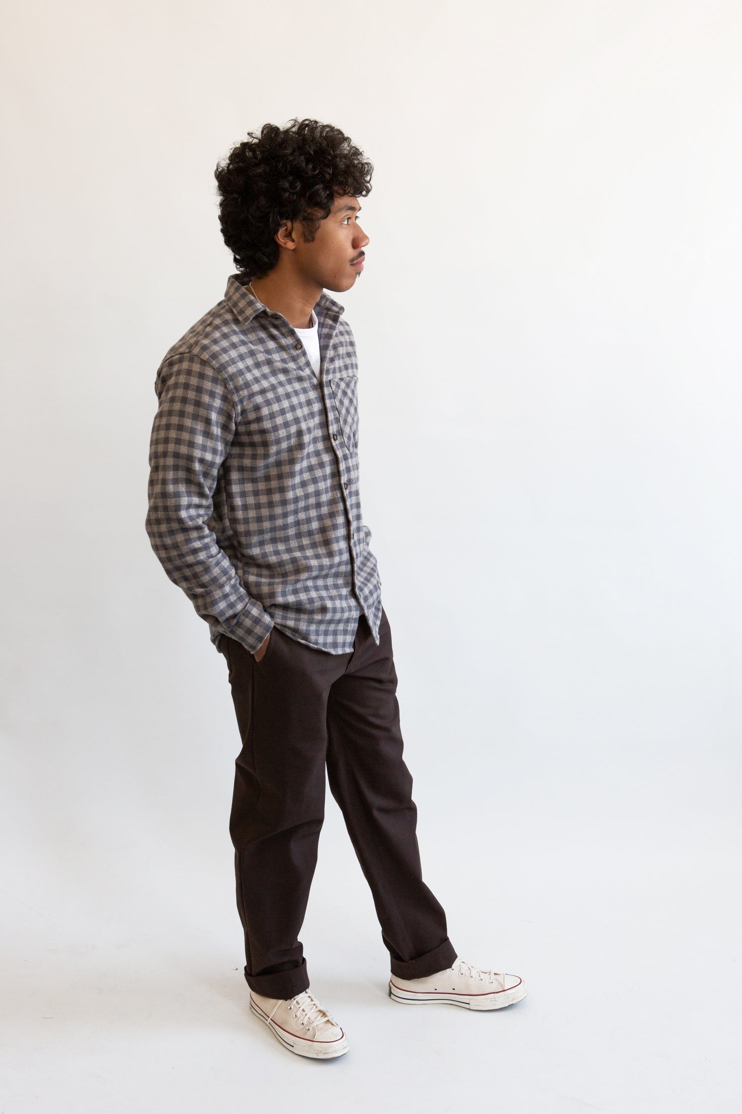 Weathervane Flannel – Slate Grey Check