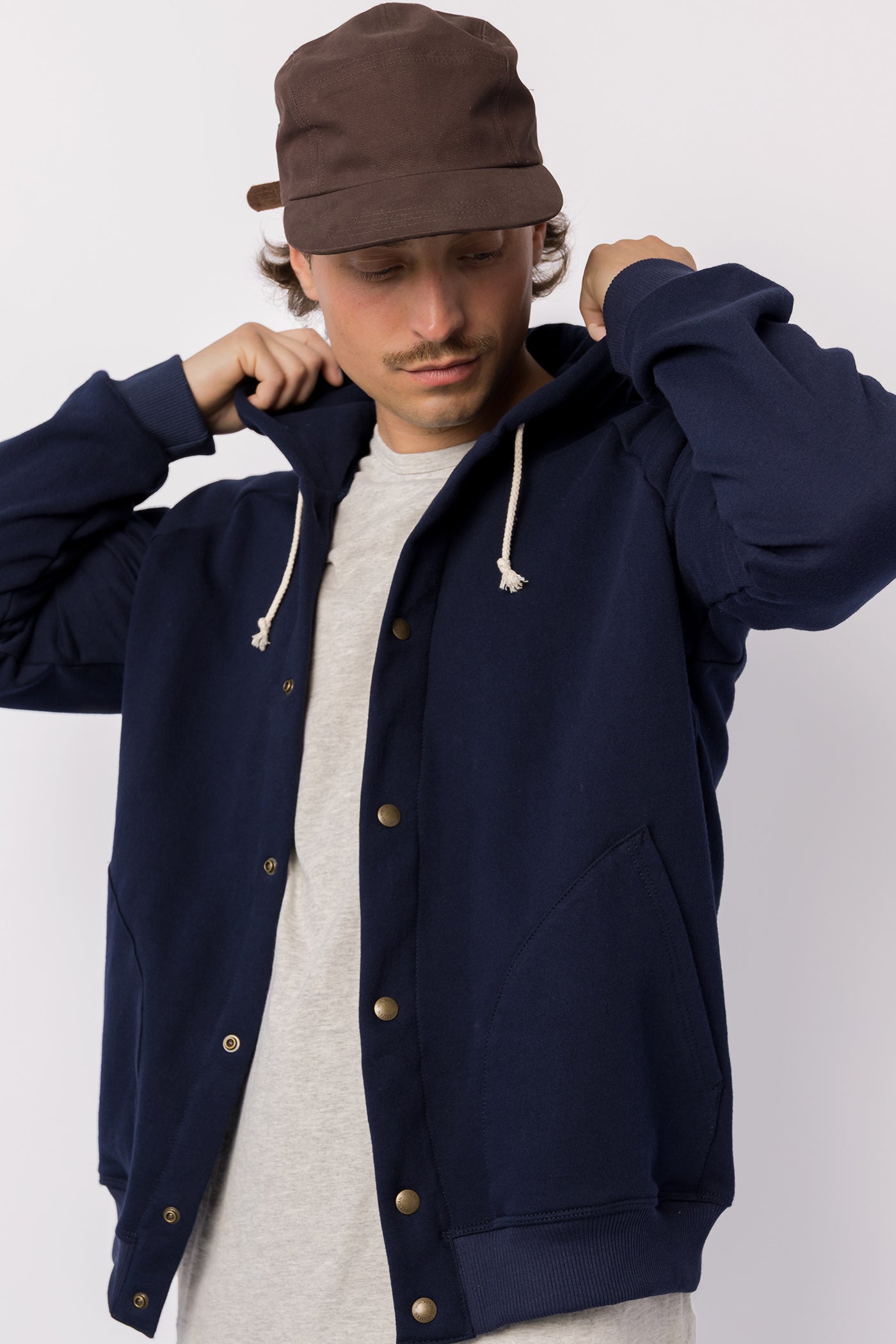 Snap Hoodie - Navy