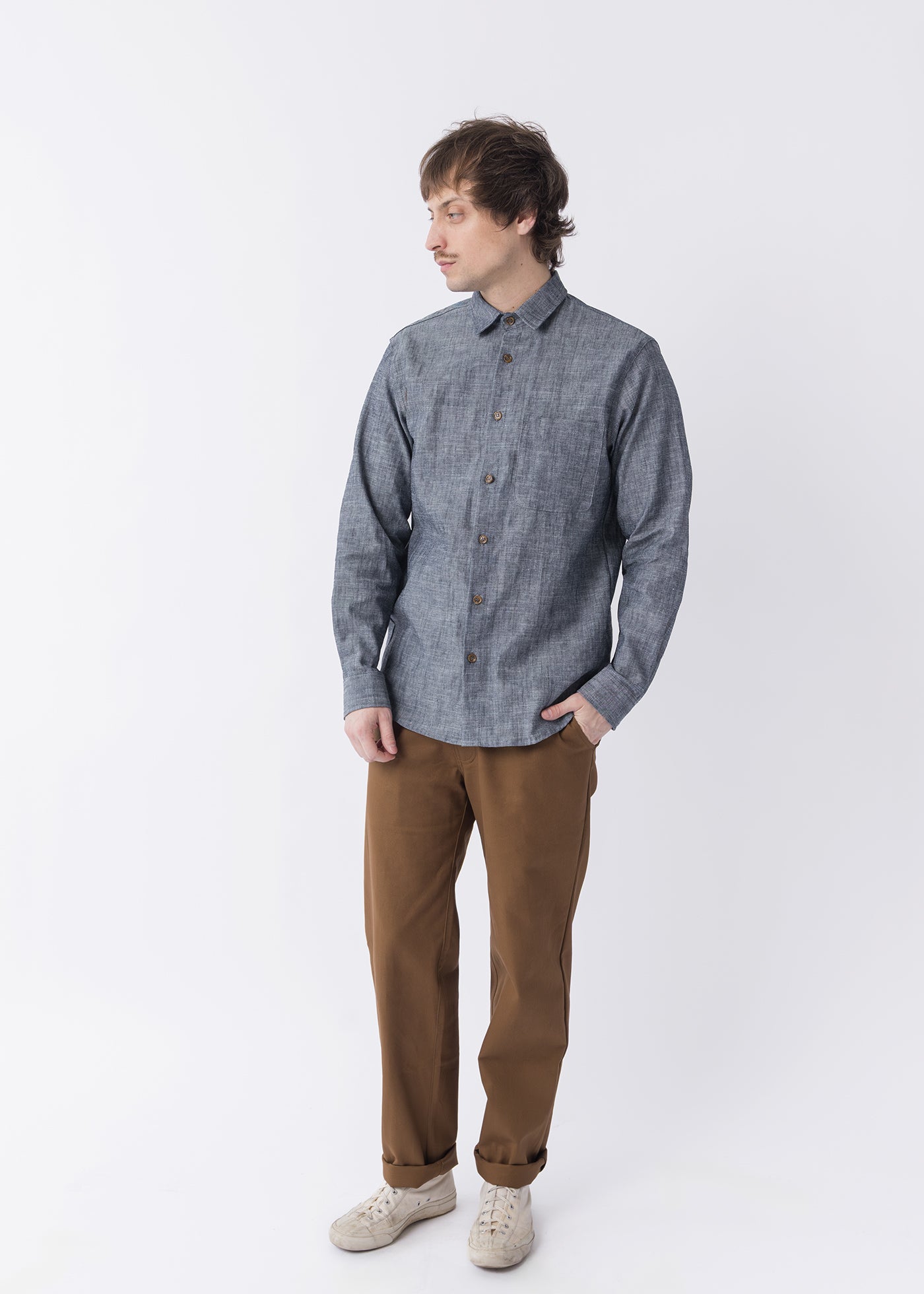 Weathervane Shirt – Indigo Hemp Chambray