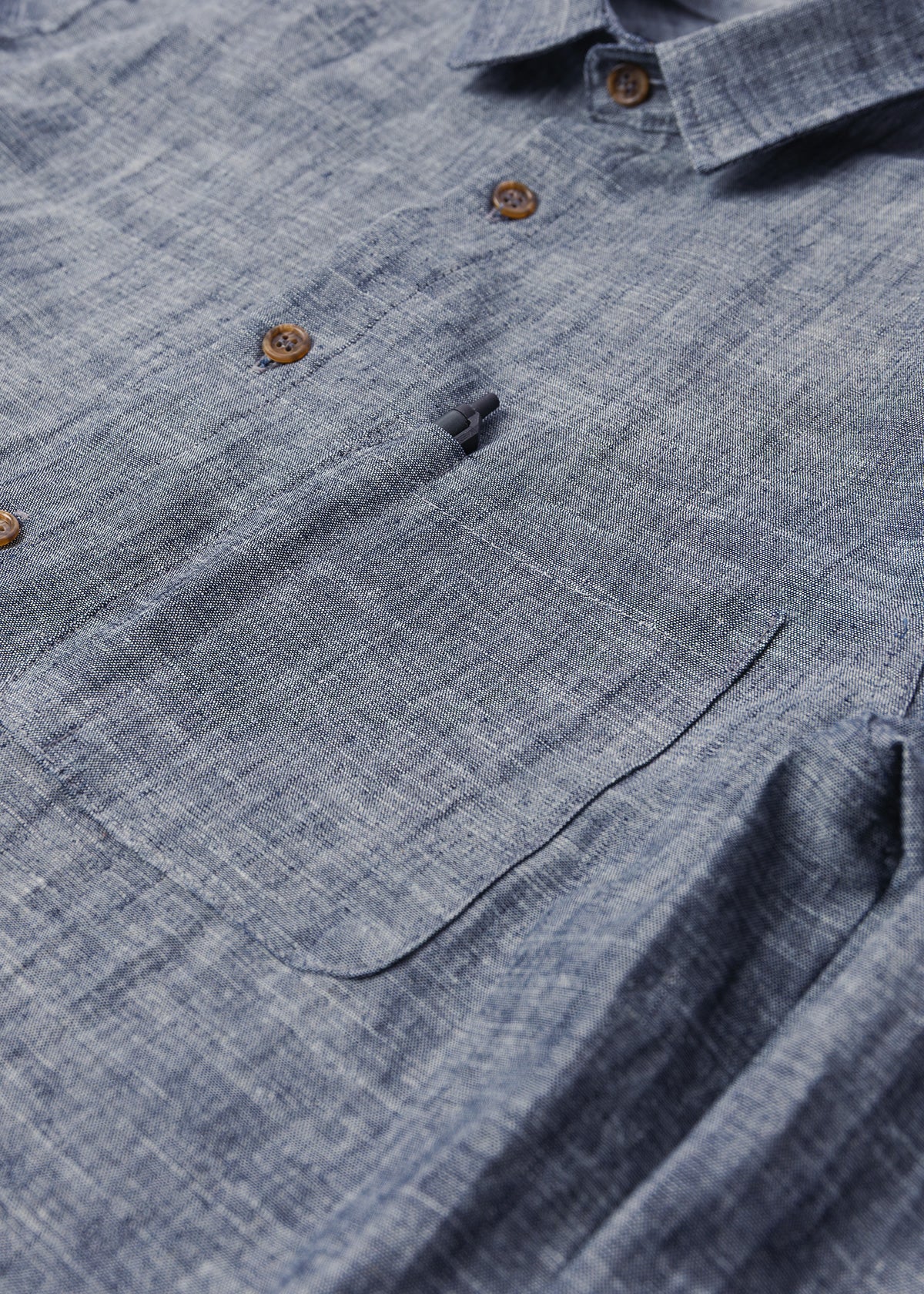 Weathervane Shirt – Indigo Hemp Chambray