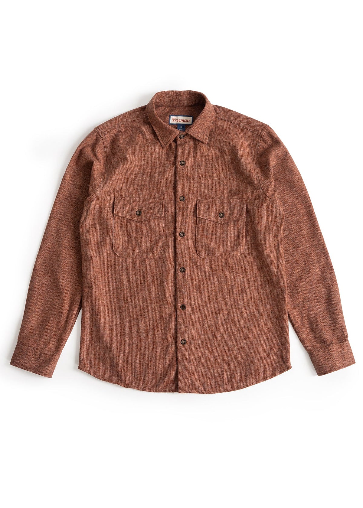 Cascadia Flannel - Copper Herringbone