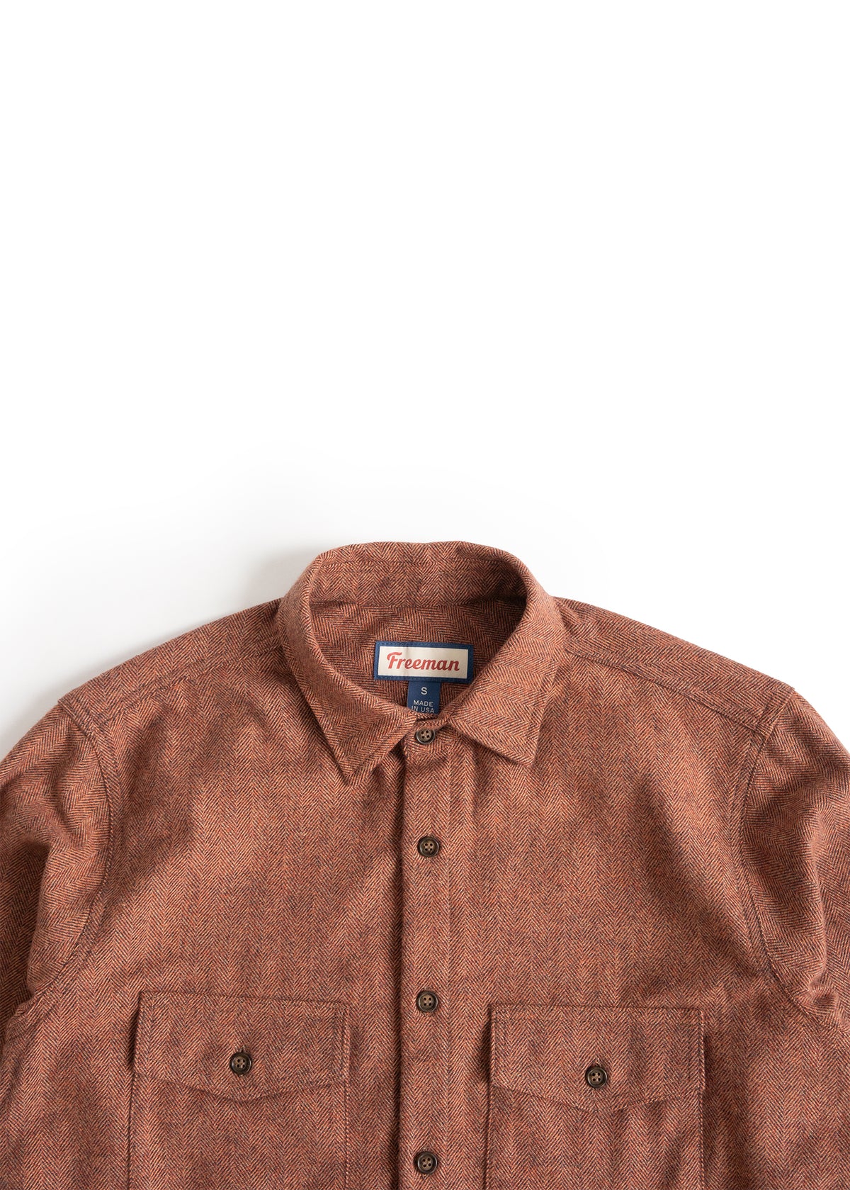 Cascadia Flannel - Copper Herringbone