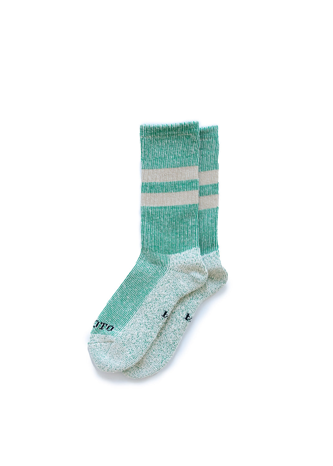 Pile Stripe Marl Socks - Green/Beige