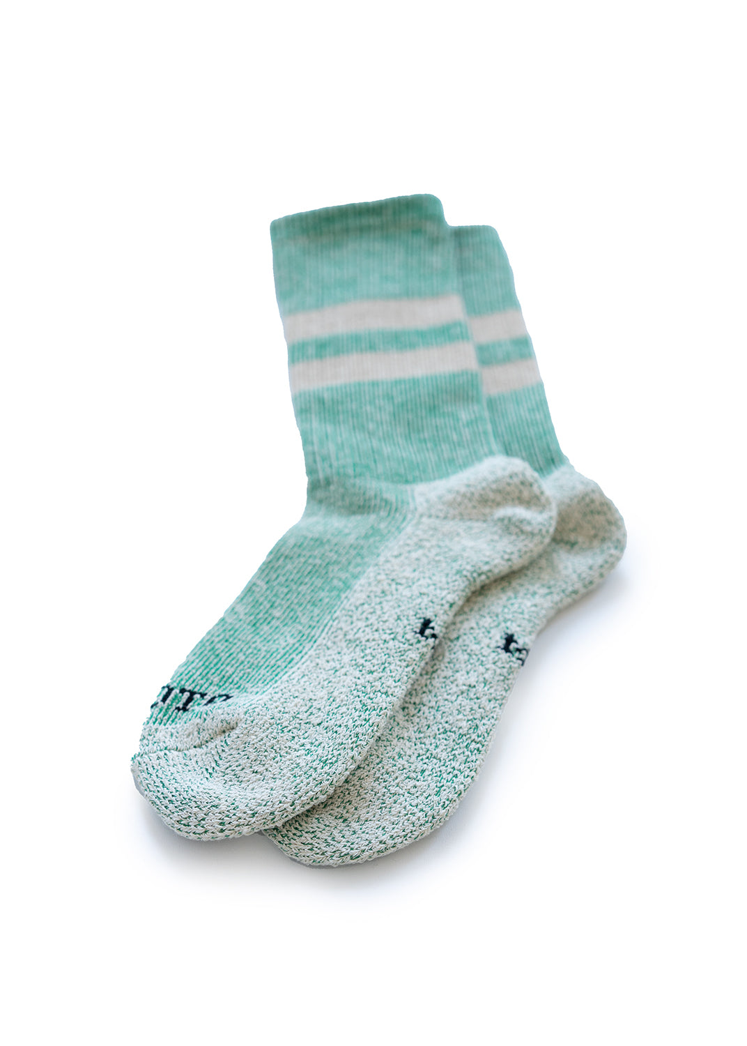 Pile Stripe Marl Socks - Green/Beige