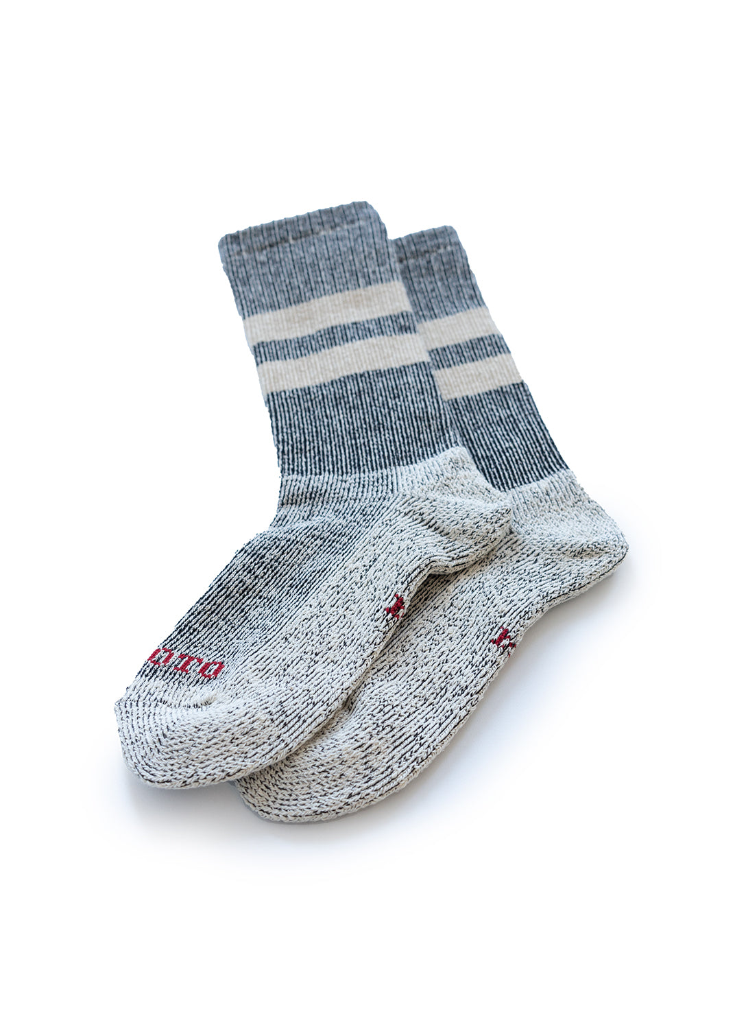 Pile Stripe Marl Socks - Black/Beige