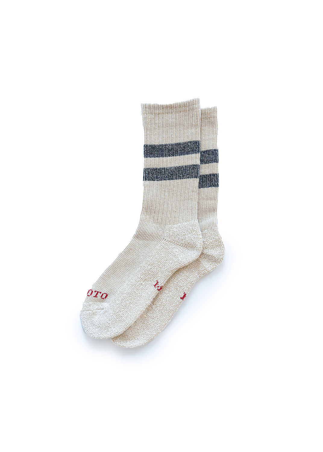 Pile Stripe Marl Socks - Beige/Black