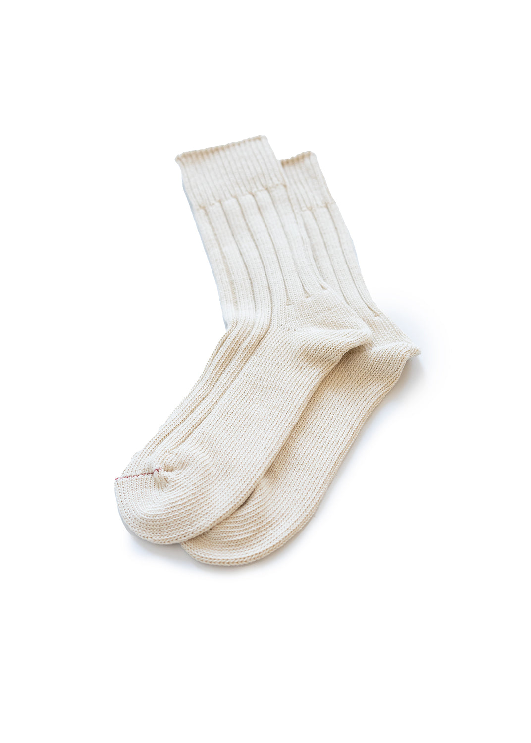 Organic Cotton Wide Rib Socks - Ecru