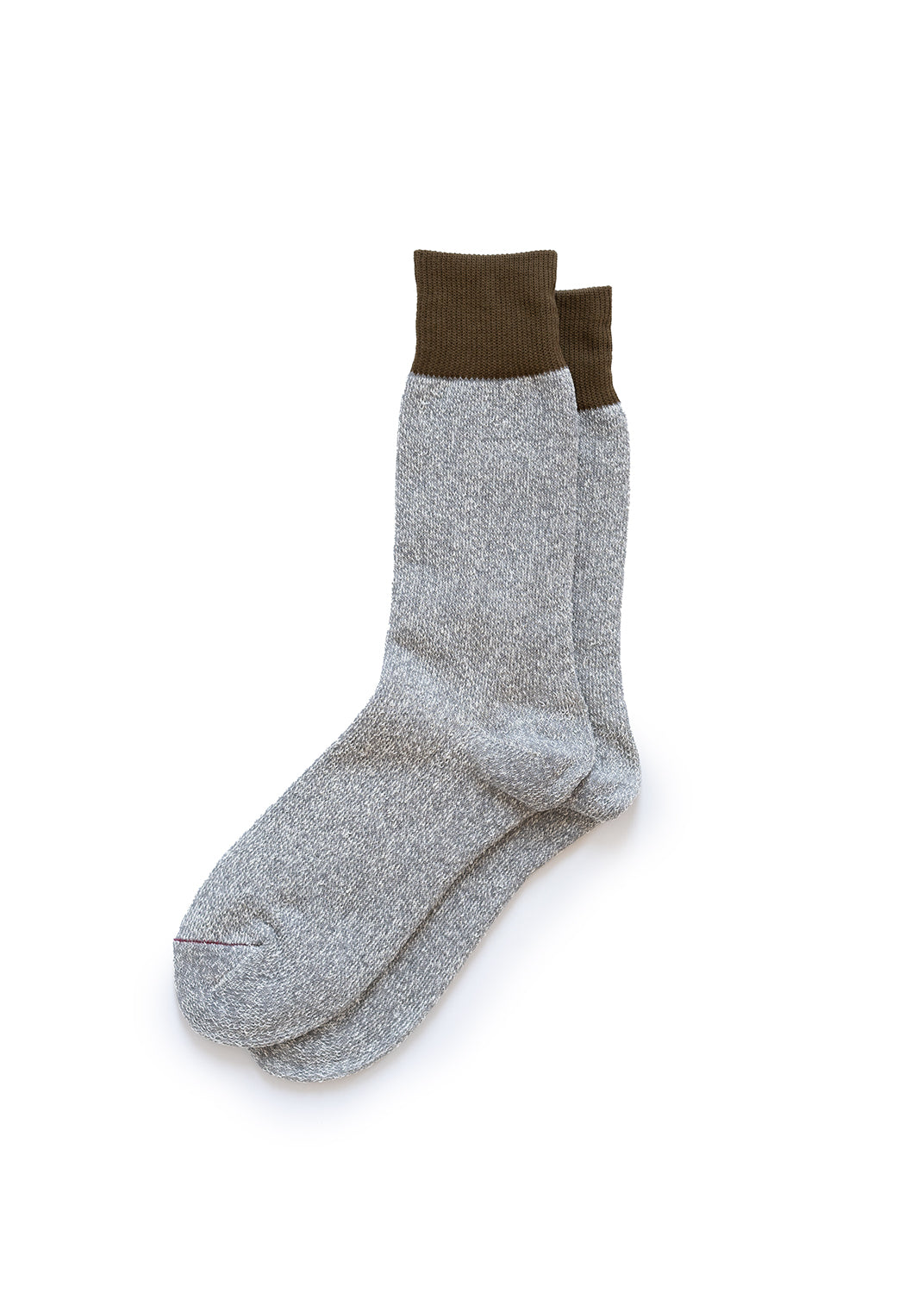 Double Face Crew Socks - Olive/Gray