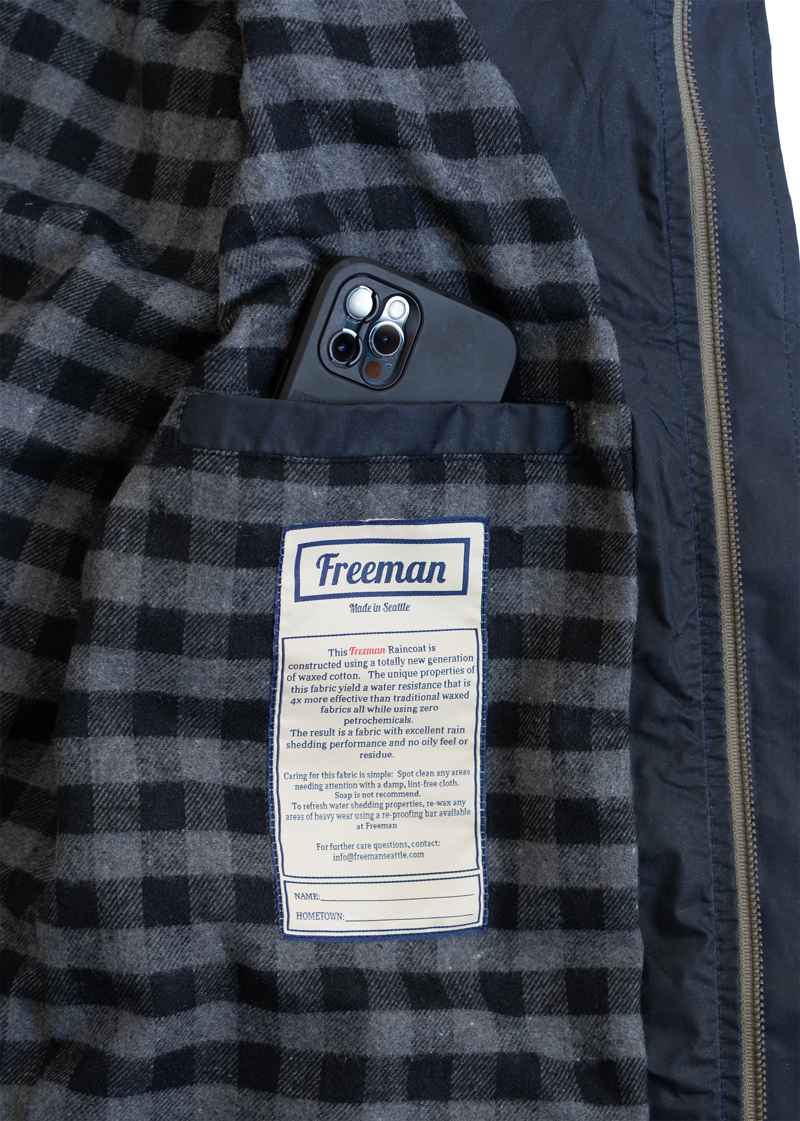 The Freeman – Waxed Cotton - Navy