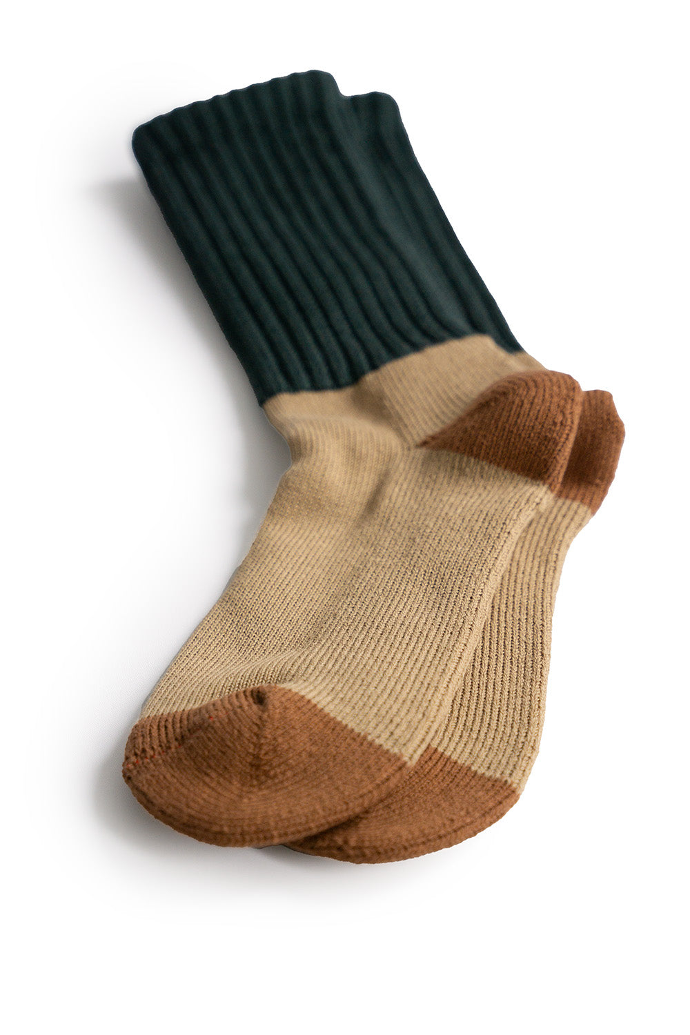 Multi Loose Pile Socks - Forest/Khaki/Tan