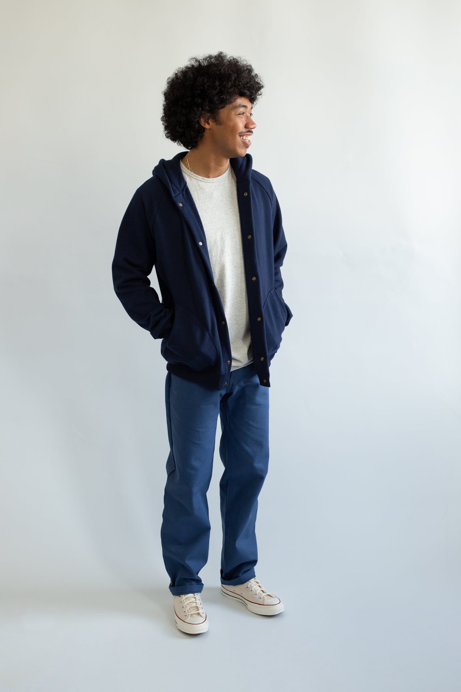 Snap Hoodie - Navy