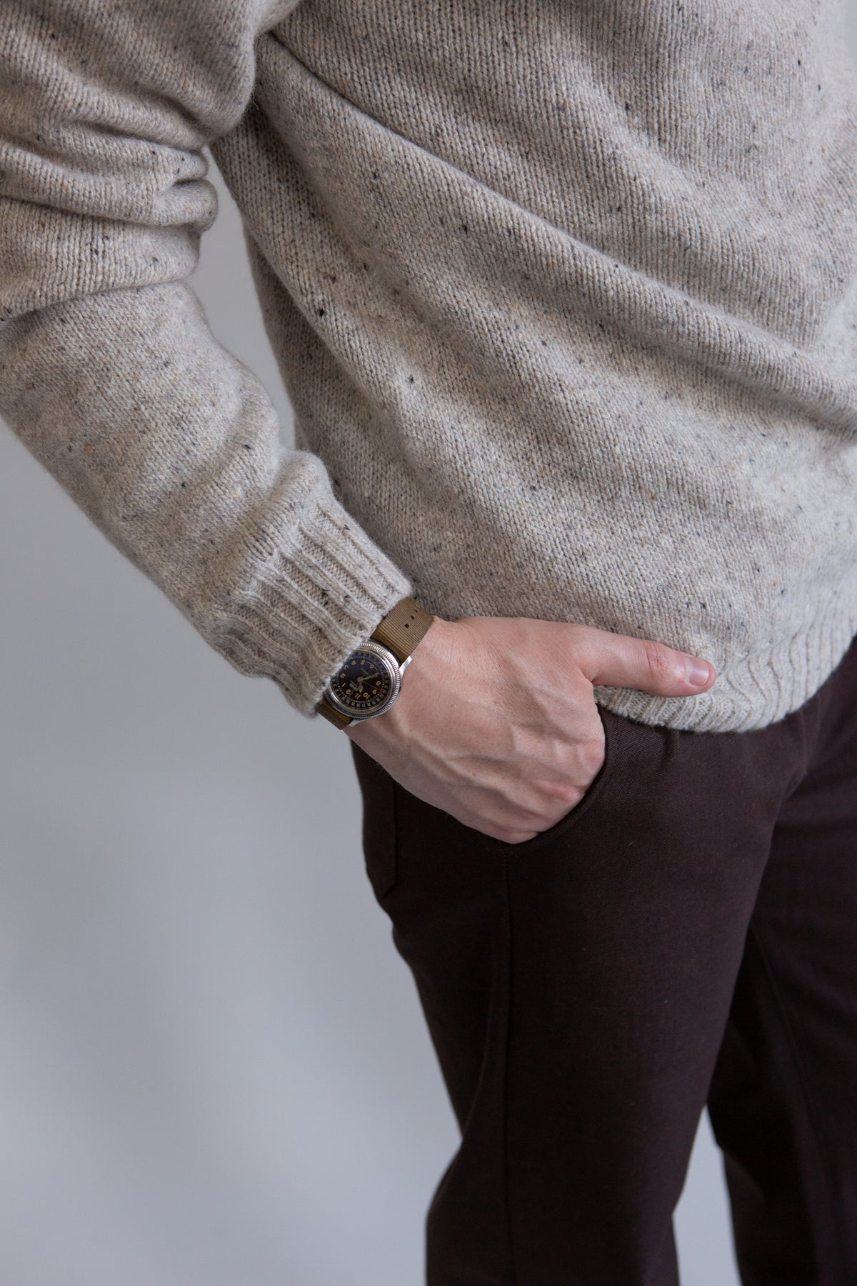 Tweed Wool Sweater - Oat