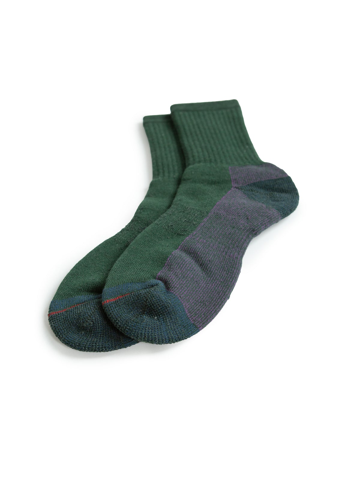 Double Face Merino Pile Socks - Dark Green