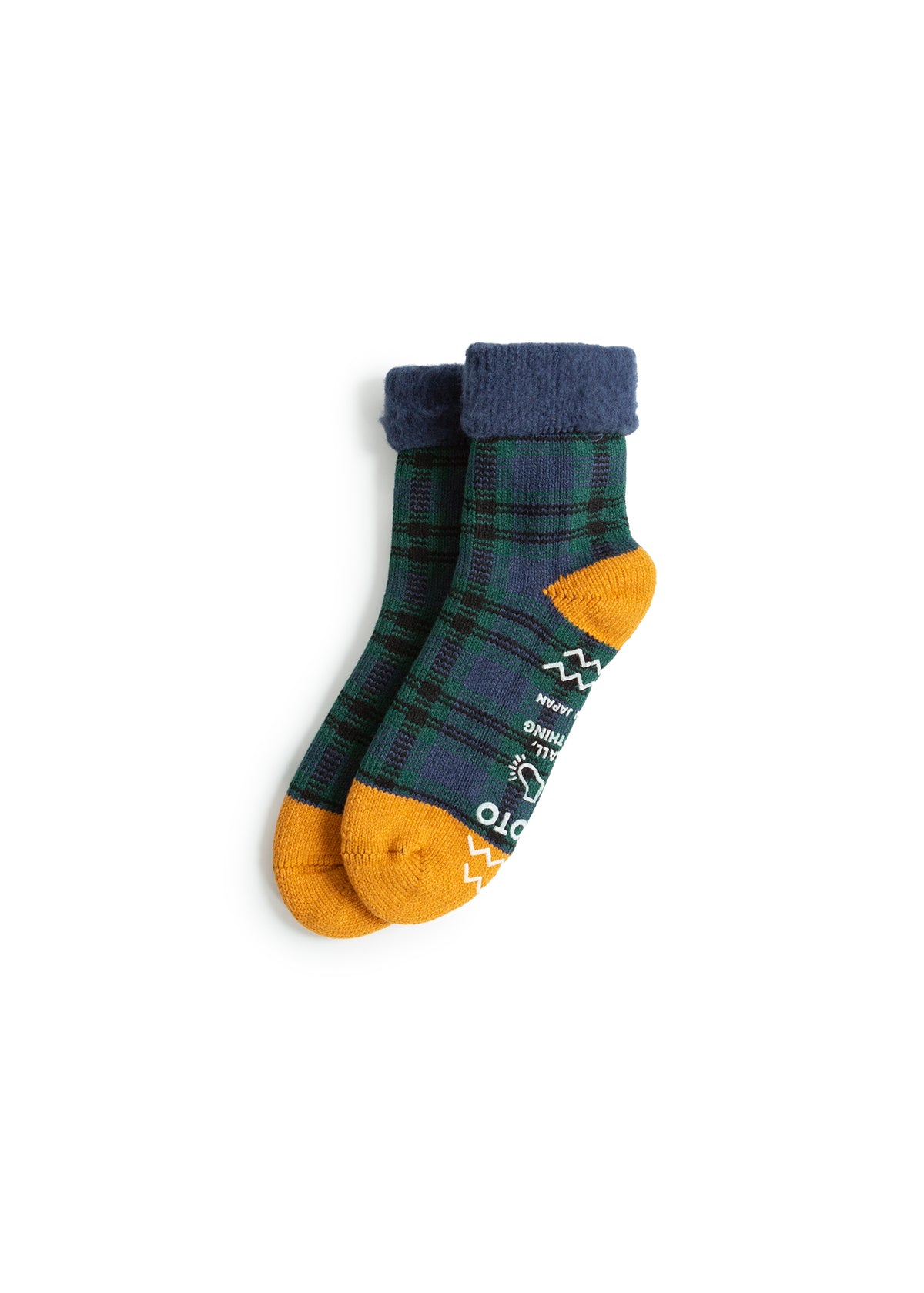 Comfy Room Socks "Check" - Navy/Green