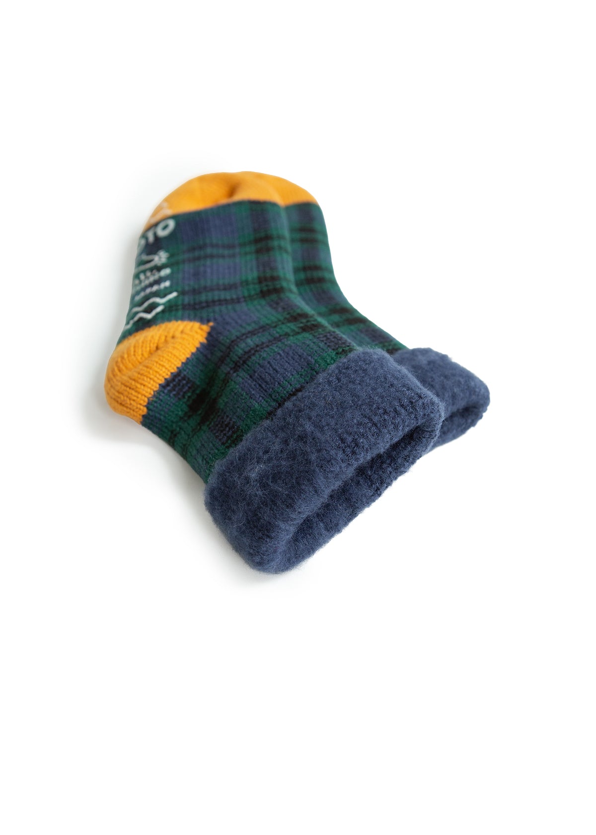 Comfy Room Socks "Check" - Navy/Green