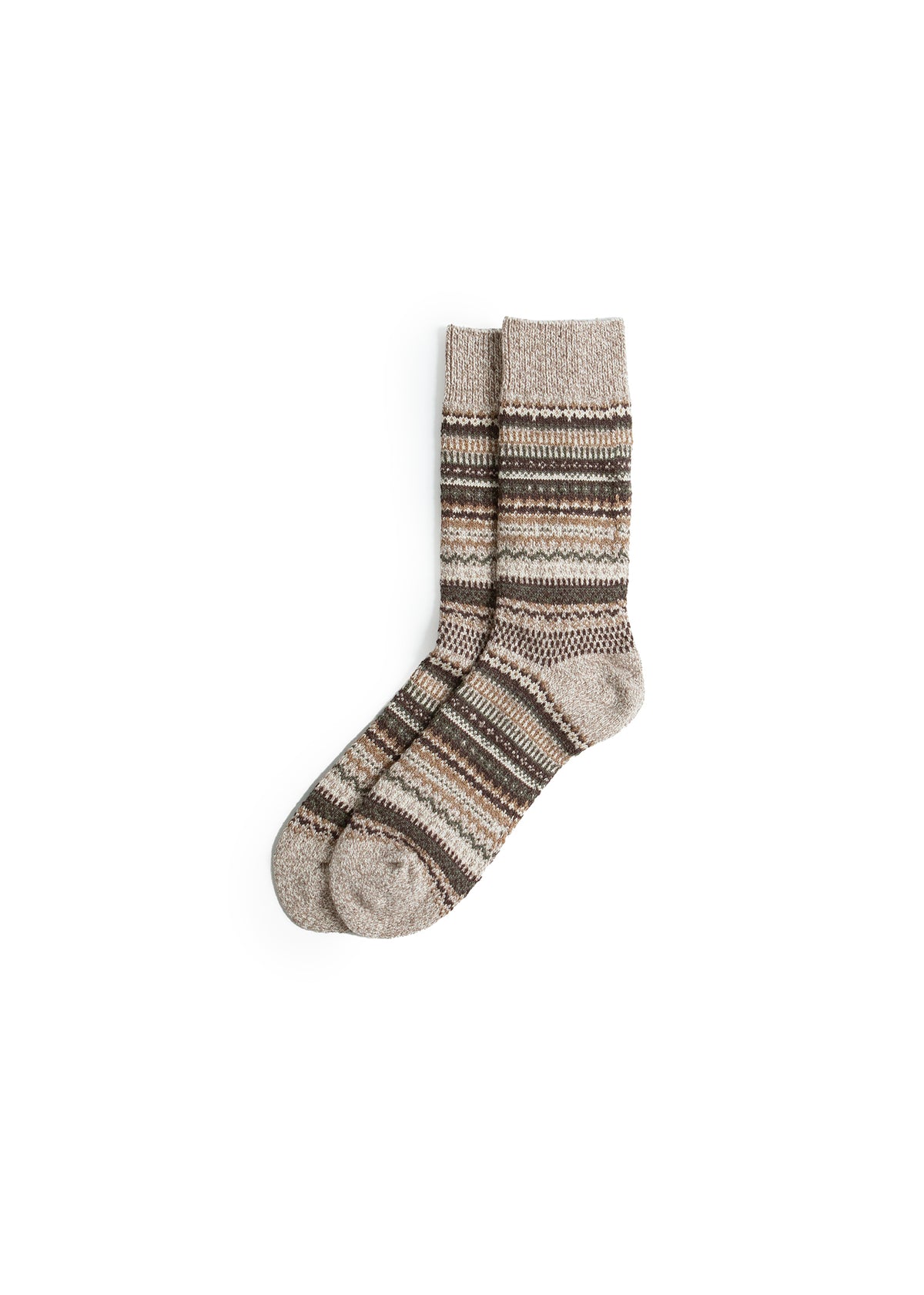 Nordic Pattern Socks - Brown